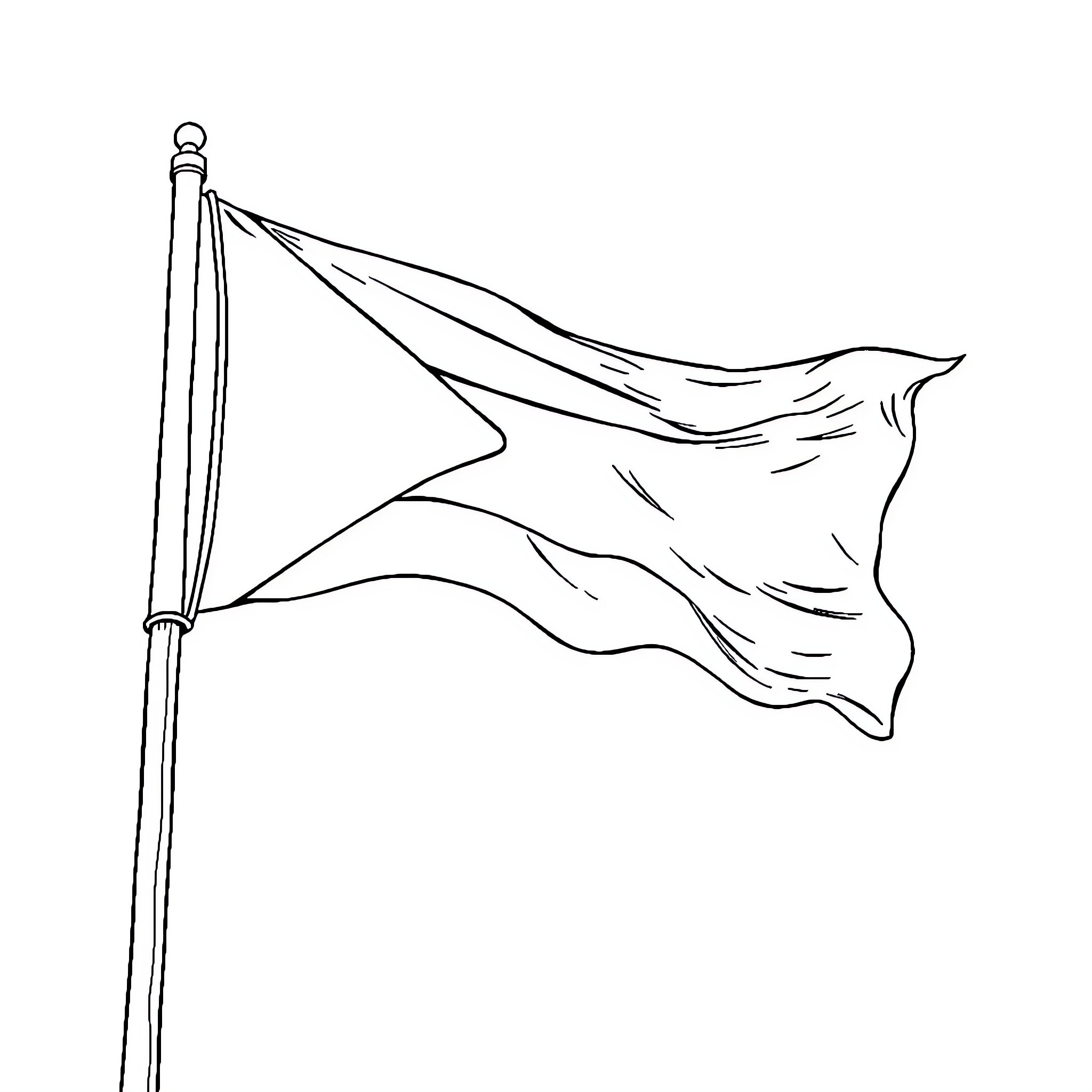 Palestine flag waving in the wind Coloring Page (free black-and-white line drawing printable PDF for all, from beginners to advanced learners, including children, teens, adults, and seniors)