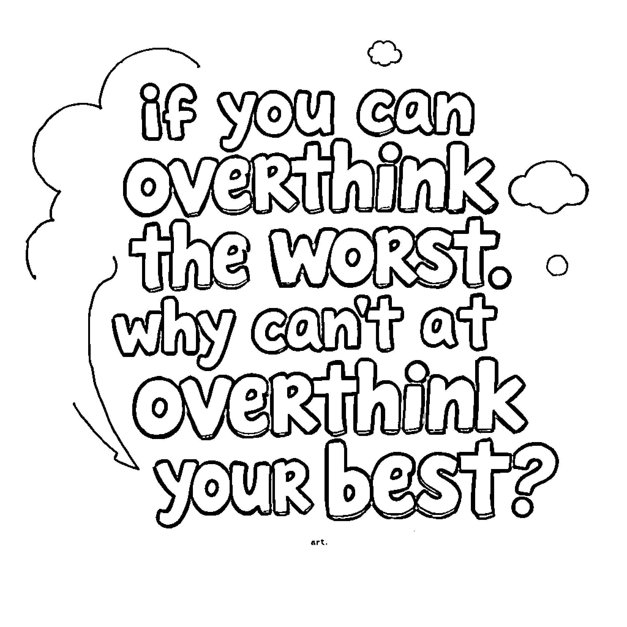 Letter with an Inspirational Message Coloring Page (free black-and-white line drawing printable PDF for all, from beginners to advanced learners, including children, teens, adults, and seniors)
