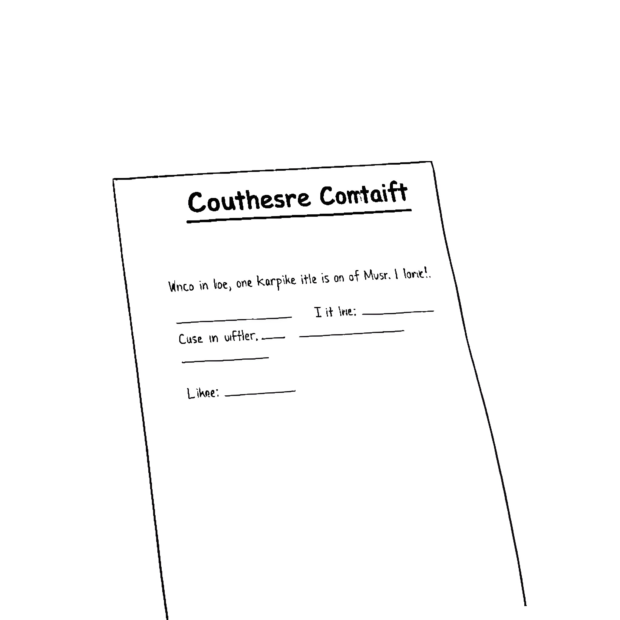 Customer Completing Official Form Coloring Page (free black-and-white line drawing printable PDF for all, from beginners to advanced learners, including children, teens, adults, and seniors)