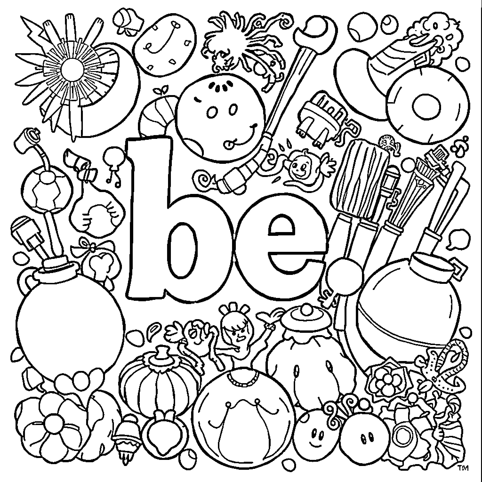 Explore Doodle Patterns and Colors Coloring Page (free black-and-white line drawing printable PDF for all, from beginners to advanced learners, including children, teens, adults, and seniors)
