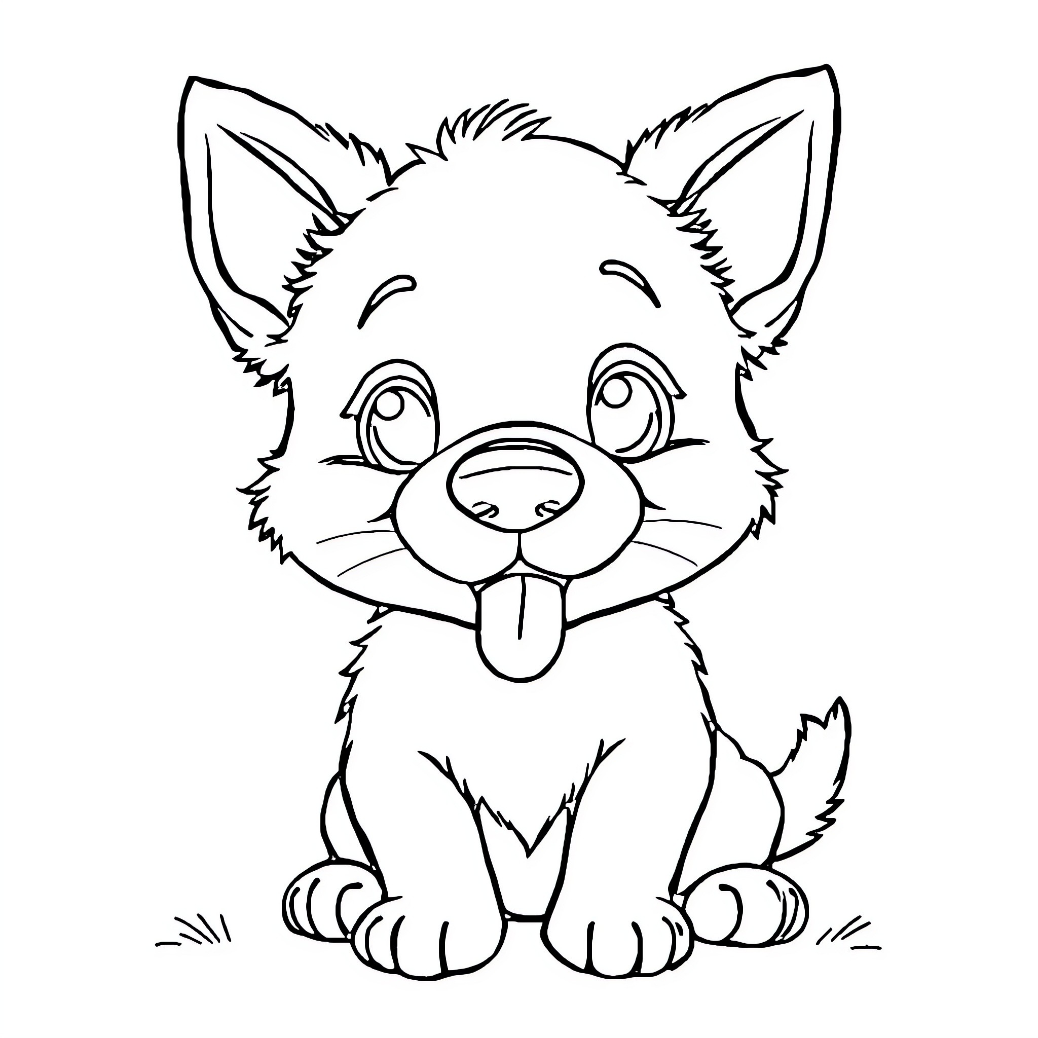 Bluey - Playful Puppy's Delightful Expression Coloring Page (free black-and-white line drawing printable PDF for all, from beginners to advanced learners, including children, teens, adults, and seniors)
