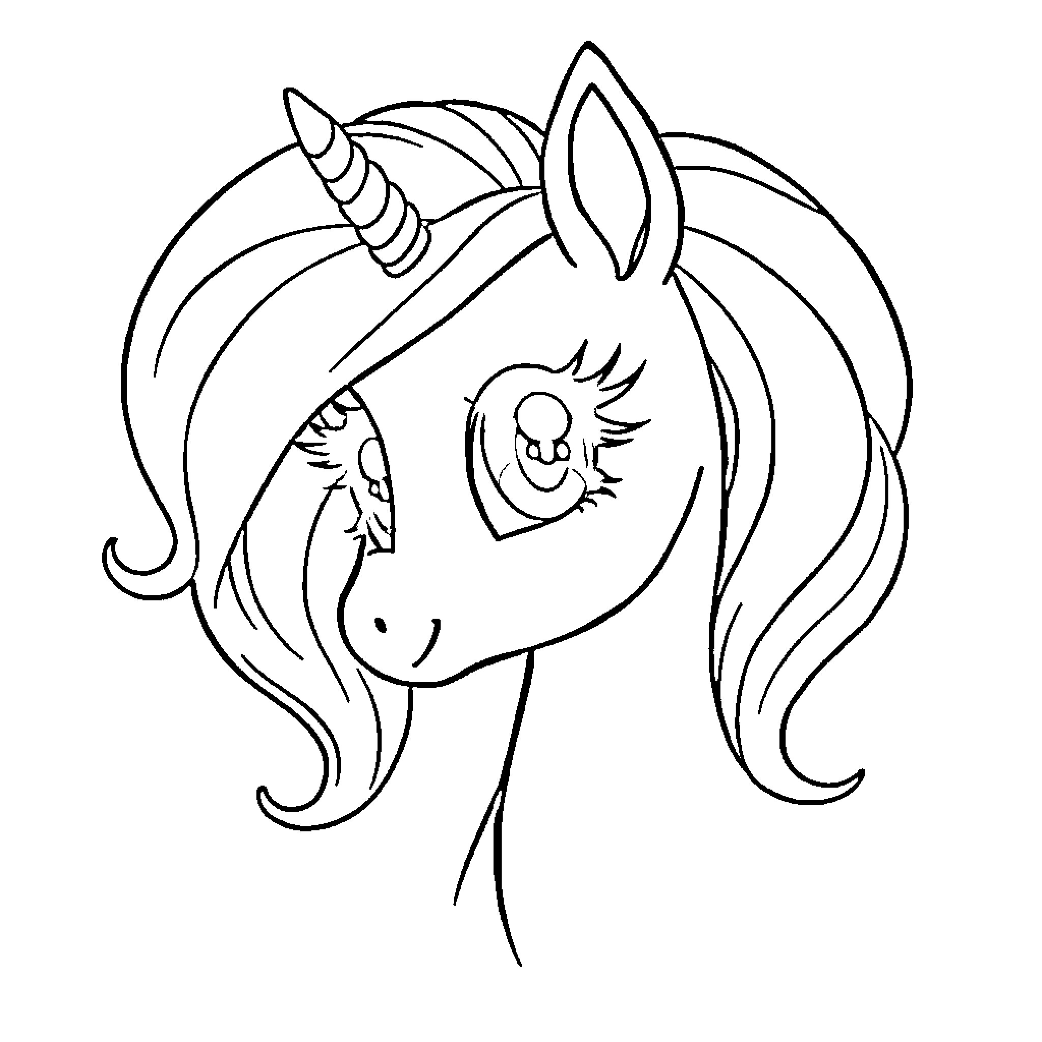Pony with expressive face and flowing mane Coloring Page (free black-and-white line drawing printable PDF for all, from beginners to advanced learners, including children, teens, adults, and seniors)