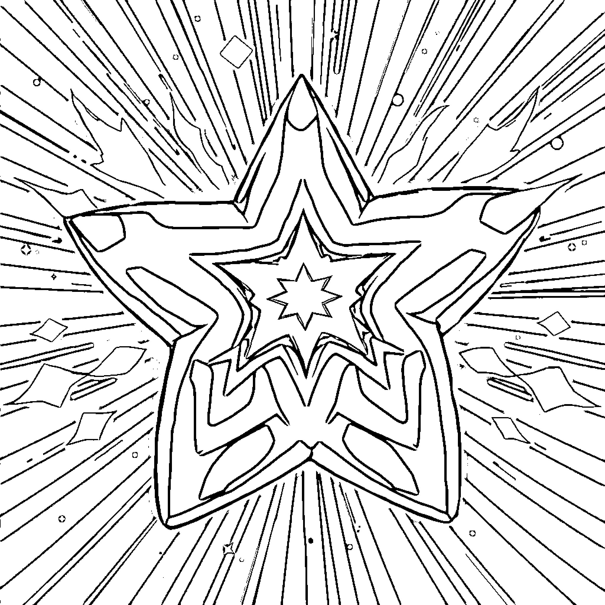Starmie shimmering in cosmic radiance Coloring Page (free black-and-white line drawing printable PDF for all, from beginners to advanced learners, including children, teens, adults, and seniors)