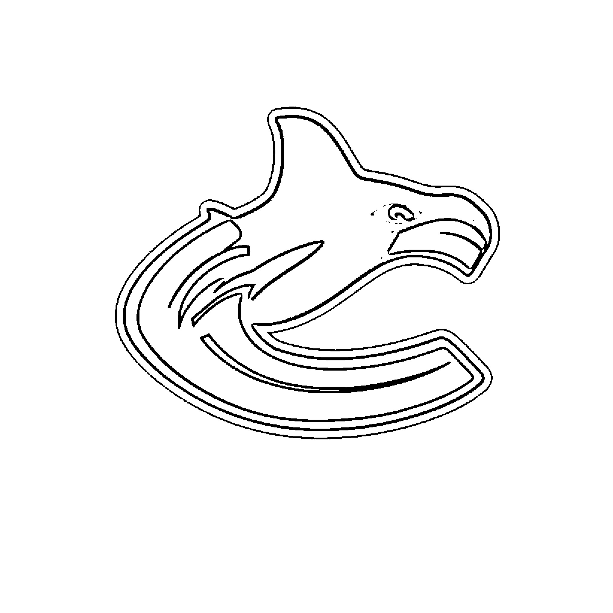 Canuck's Oceanic Mascot Coloring Page (free black-and-white line drawing printable PDF for all, from beginners to advanced learners, including children, teens, adults, and seniors)