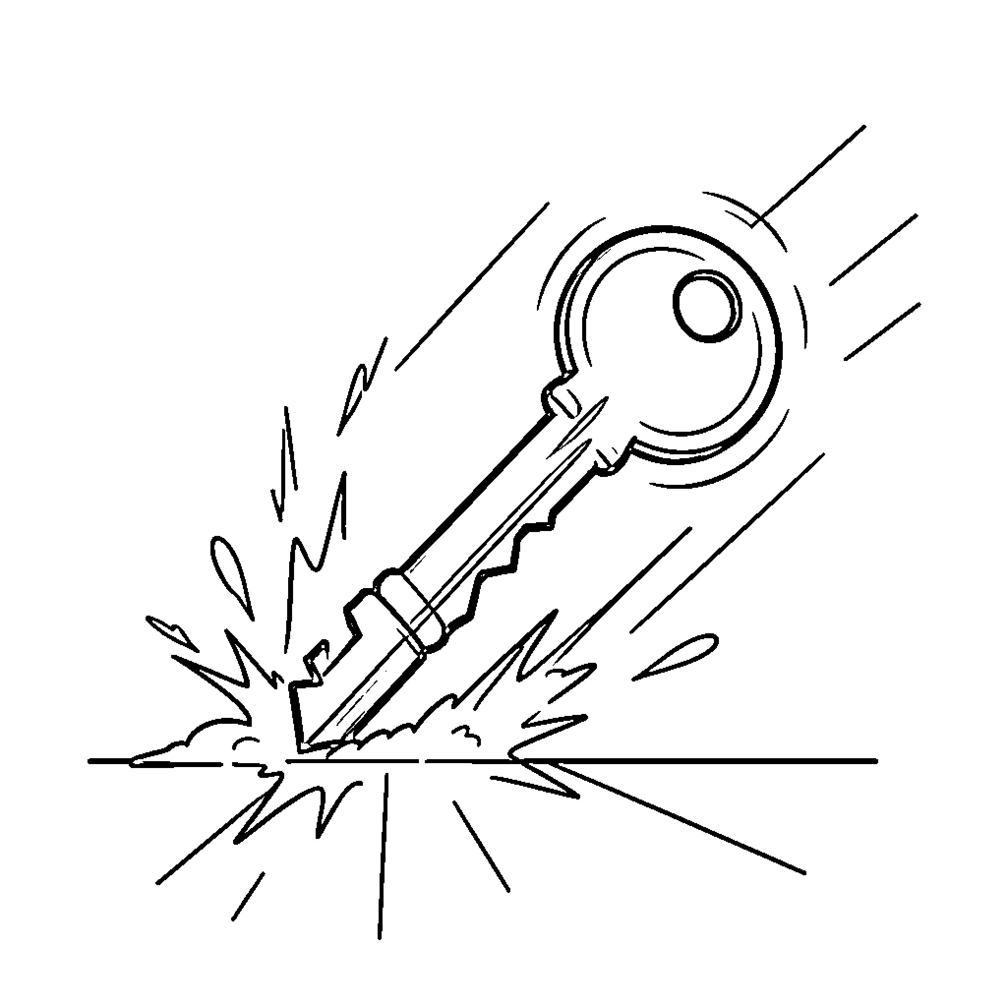 Key Unlocking the Possibilities Coloring Page (free black-and-white line drawing printable PDF for all, from beginners to advanced learners, including children, teens, adults, and seniors)