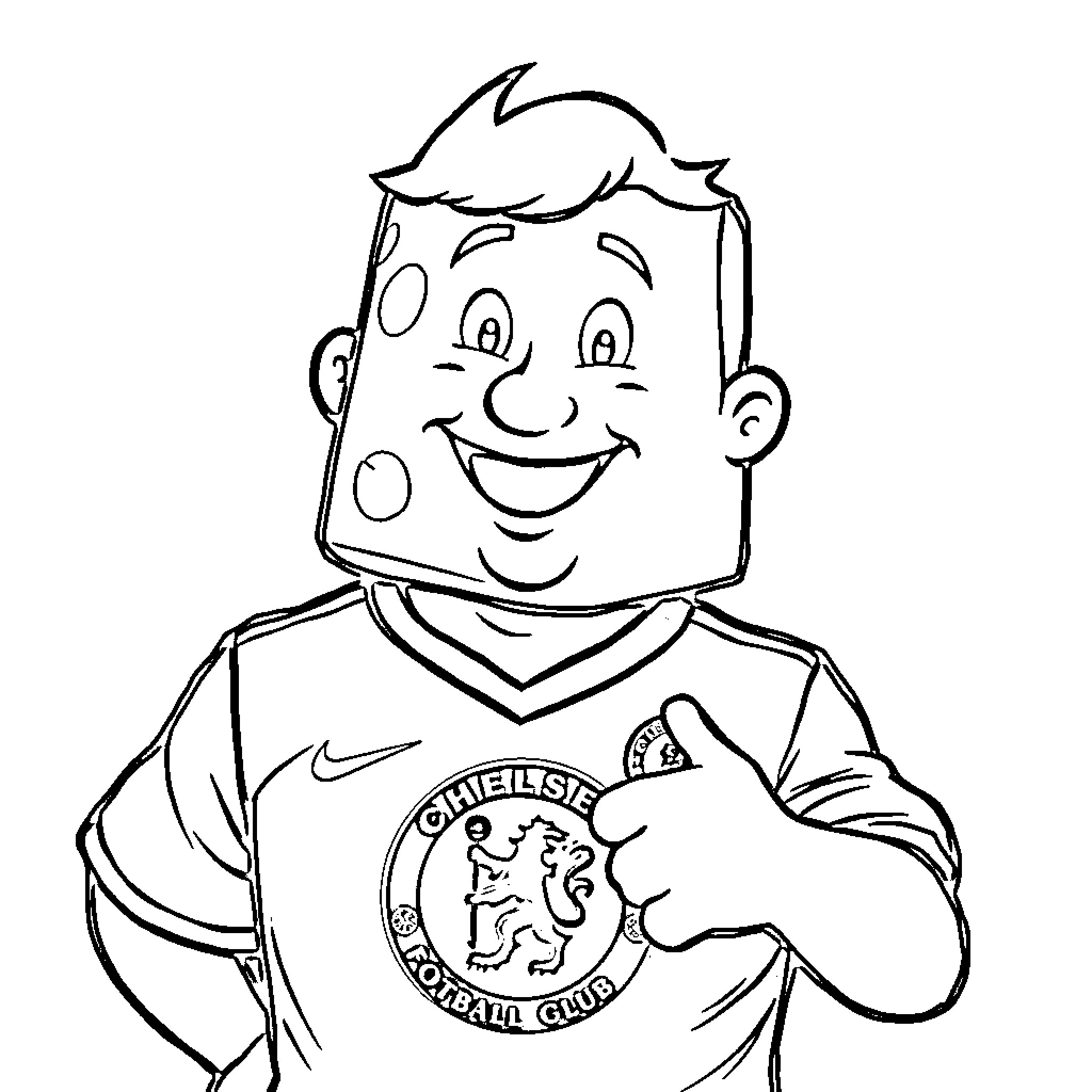 Tim enjoying a sports game with a cheerful expression Coloring Page (free black-and-white line drawing printable PDF for all, from beginners to advanced learners, including children, teens, adults, and seniors)