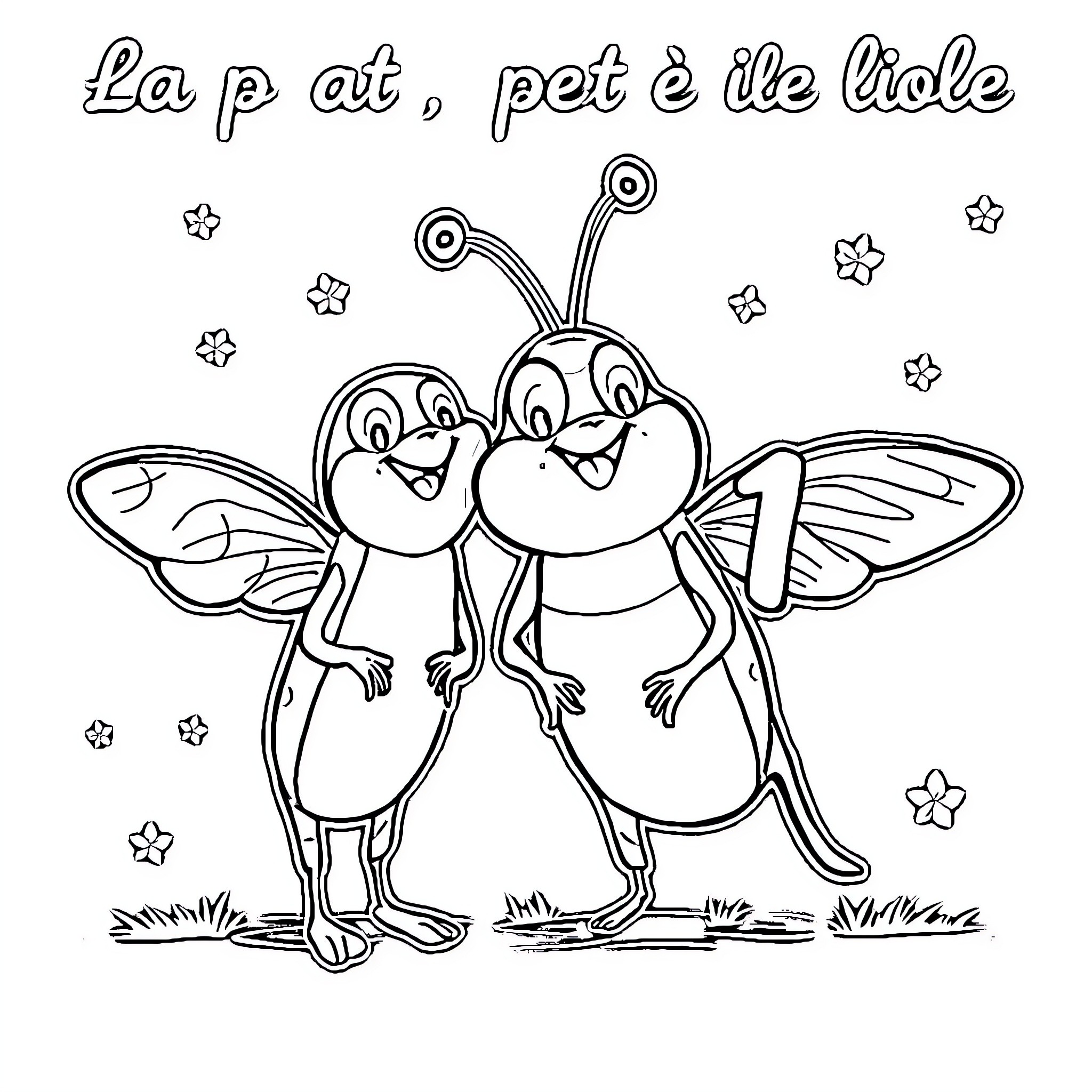 Chase of cute fireflies in the night Coloring Page (free black-and-white line drawing printable PDF for all, from beginners to advanced learners, including children, teens, adults, and seniors)