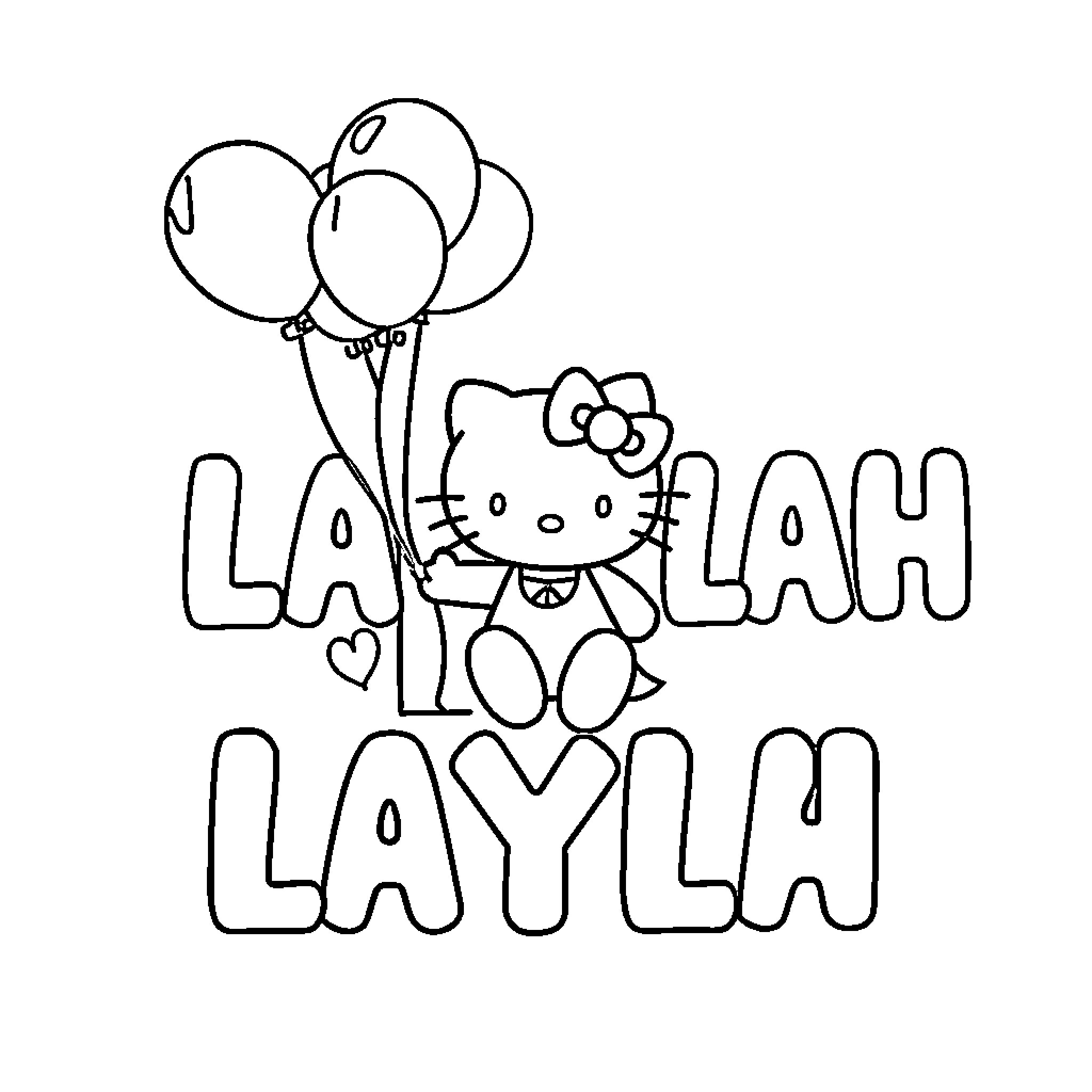 Letter with Playful Characters and Balloons Coloring Page (free black-and-white line drawing printable PDF for all, from beginners to advanced learners, including children, teens, adults, and seniors)