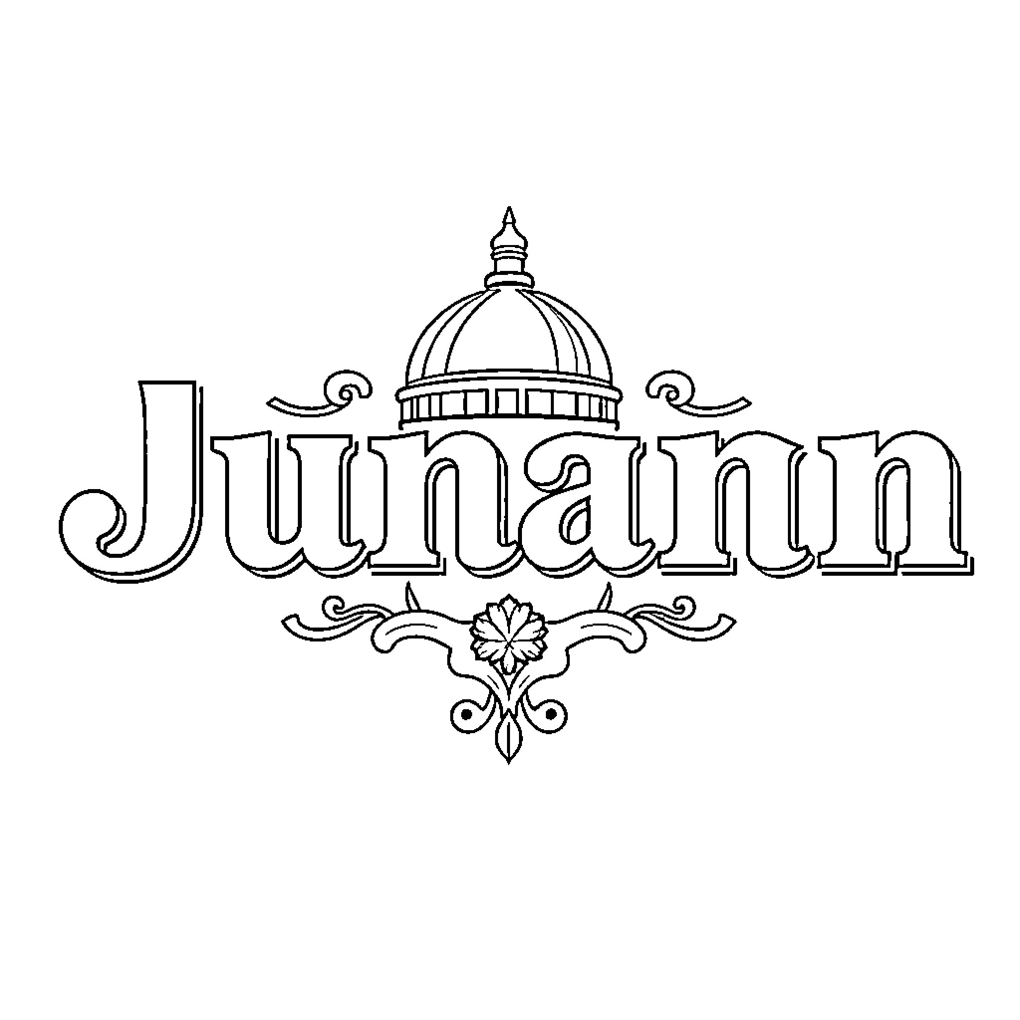 Logo of a traditional building with an ornate dome Coloring Page (free black-and-white line drawing printable PDF for all, from beginners to advanced learners, including children, teens, adults, and seniors)