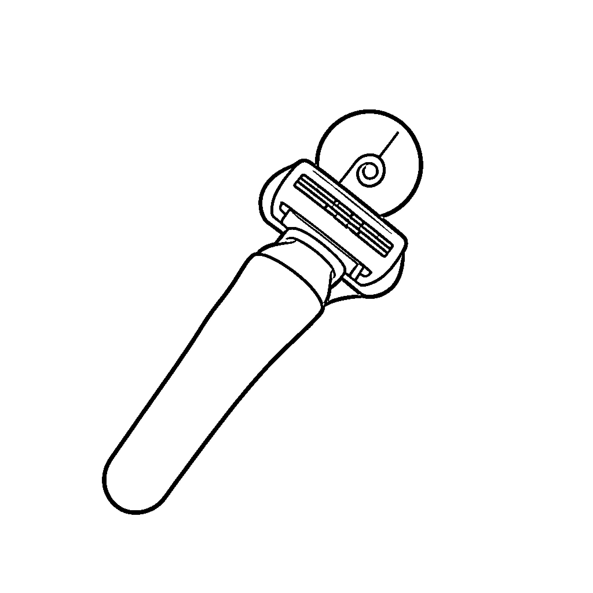 Navajilla showing a single handheld razor tool Coloring Page (free black-and-white line drawing printable PDF for all, from beginners to advanced learners, including children, teens, adults, and seniors)