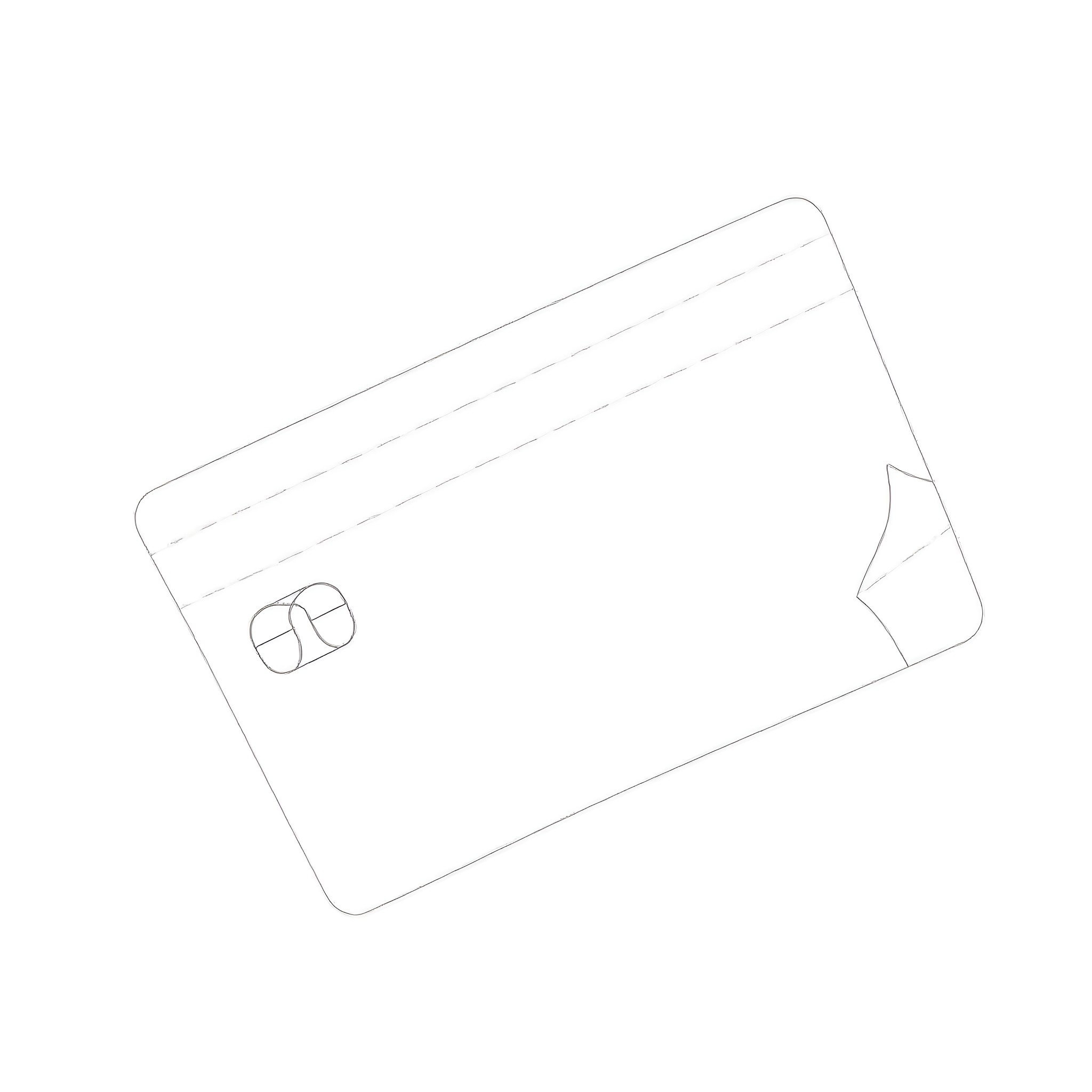 Credit Card with Minimal Design Elements Coloring Page (free black-and-white line drawing printable PDF for all, from beginners to advanced learners, including children, teens, adults, and seniors)