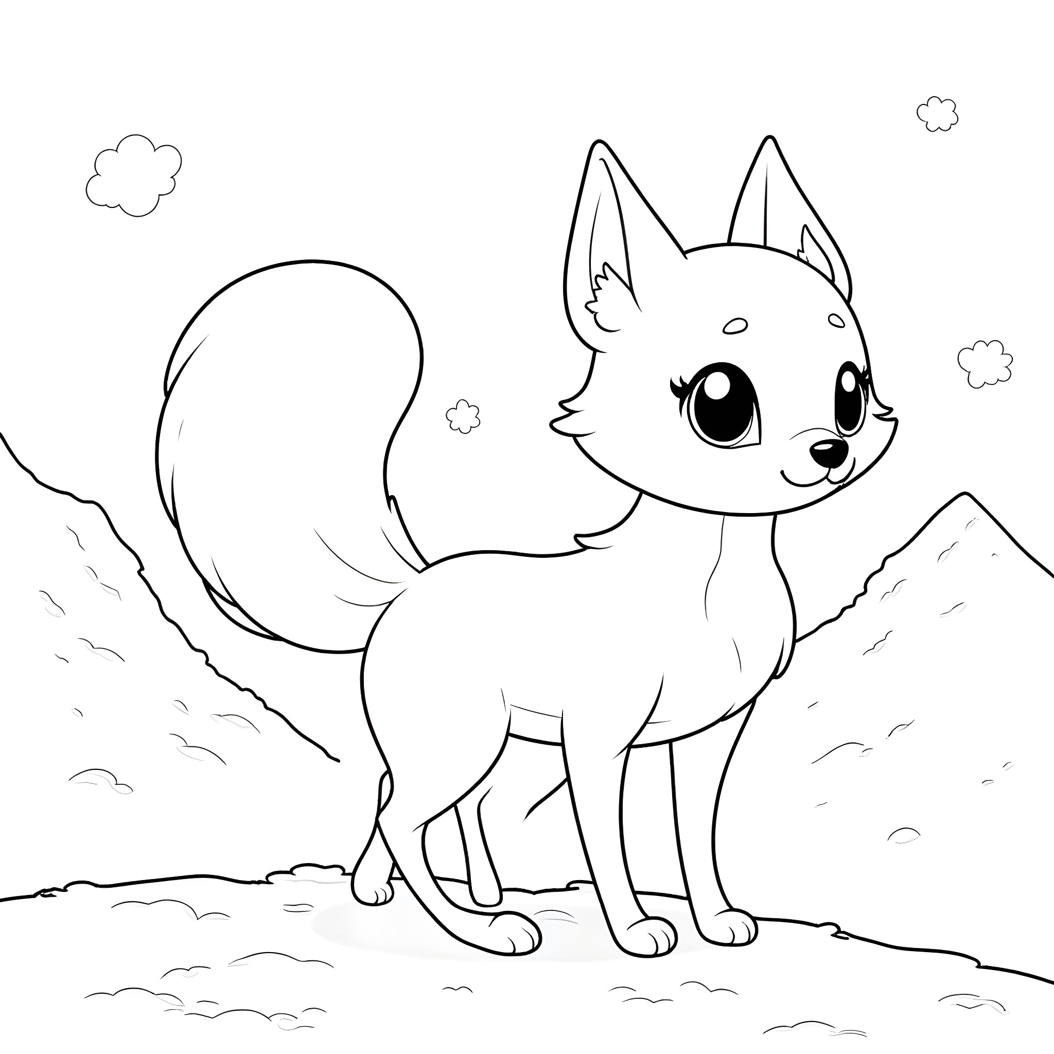 Hisuian Sneasel exploring in the mountains Coloring Page (free black-and-white line drawing printable PDF for all, from beginners to advanced learners, including children, teens, adults, and seniors)