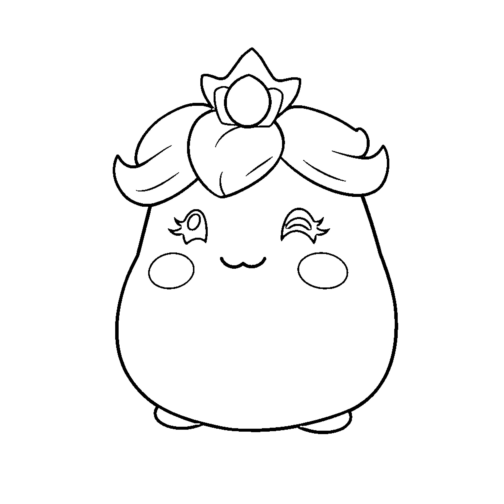 Princess Peach in a whimsical pose Coloring Page (free black-and-white line drawing printable PDF for all, from beginners to advanced learners, including children, teens, adults, and seniors)