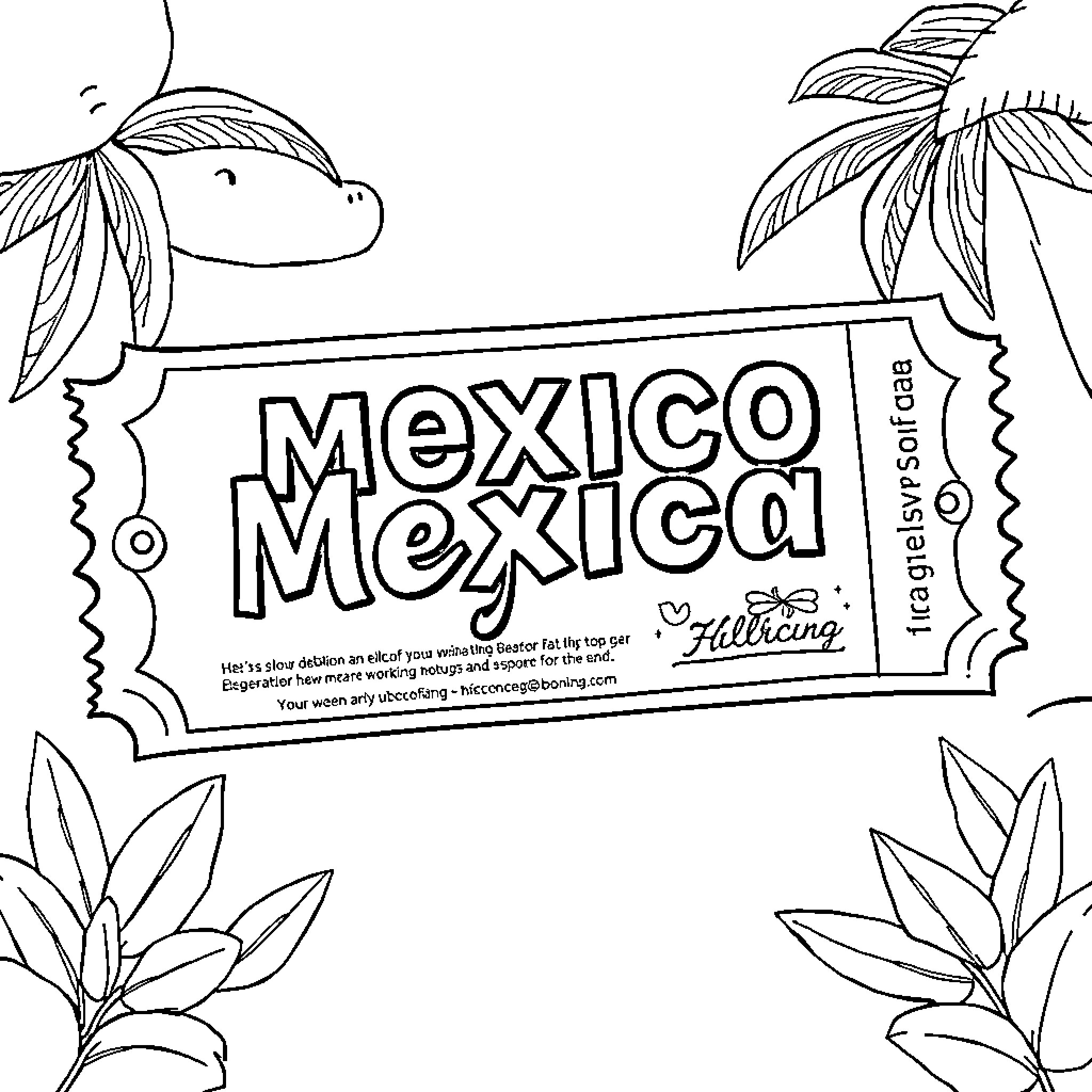Coupon for Mexico Mexica Traveling Coloring Page (free black-and-white line drawing printable PDF for all, from beginners to advanced learners, including children, teens, adults, and seniors)