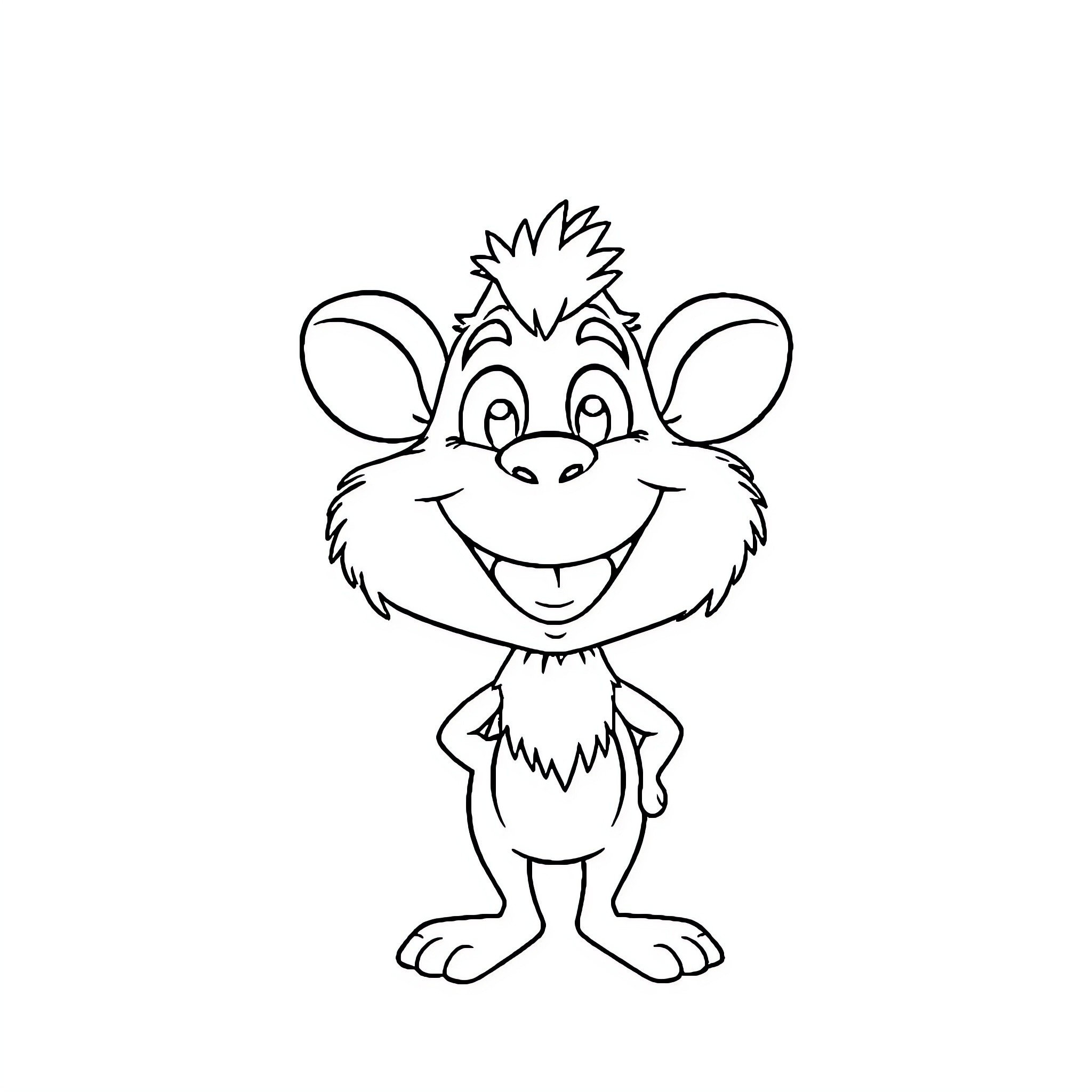 Plim Plim the Curious Creature Coloring Page (free black-and-white line drawing printable PDF for all, from beginners to advanced learners, including children, teens, adults, and seniors)
