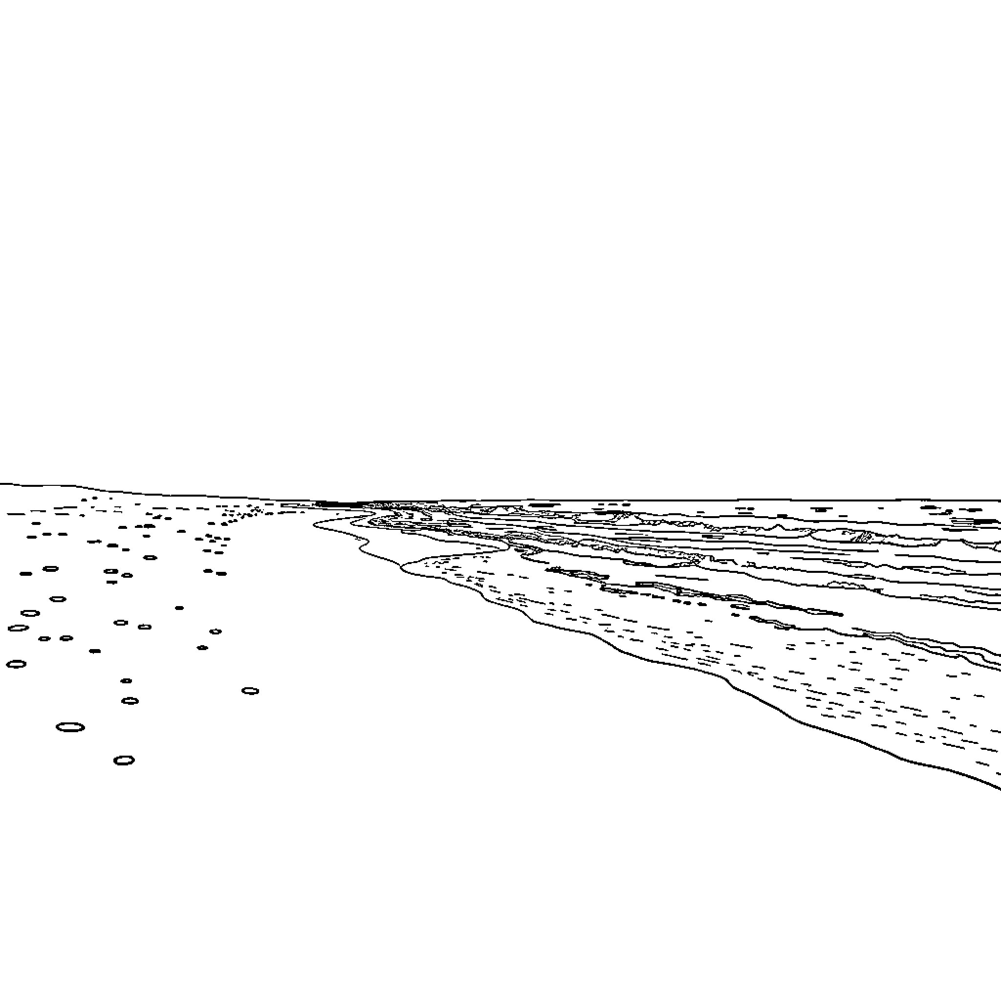 Beach scene with waves and shoreline Coloring Page (free black-and-white line drawing printable PDF for all, from beginners to advanced learners, including children, teens, adults, and seniors)