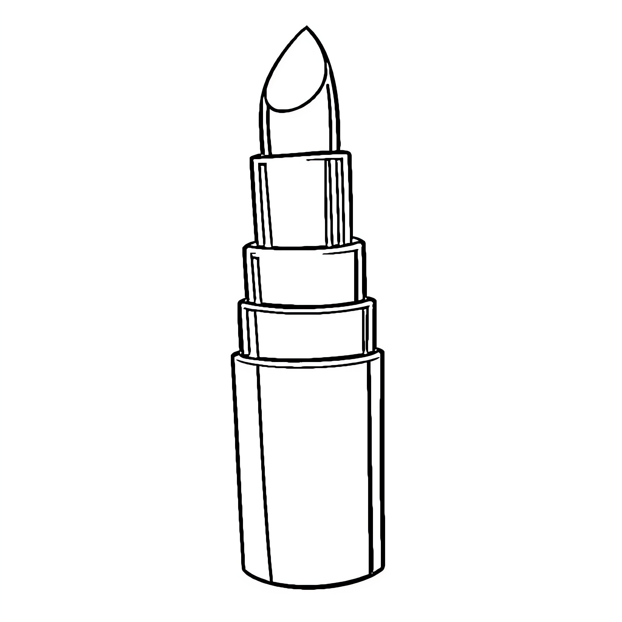 Lipstick tube - simple outline illustration Coloring Page (free black-and-white line drawing printable PDF for all, from beginners to advanced learners, including children, teens, adults, and seniors)
