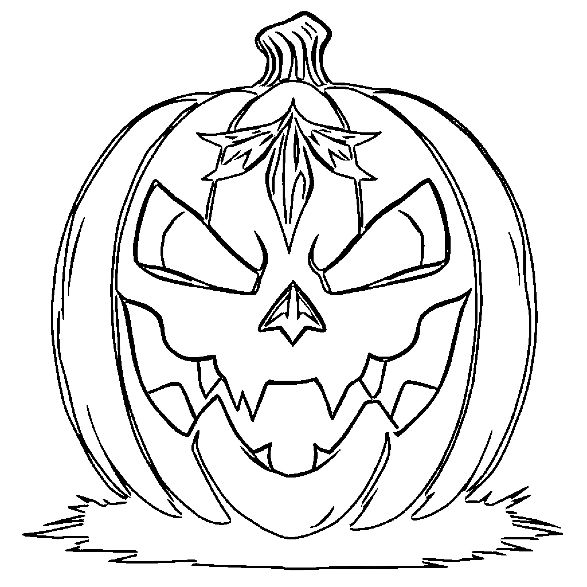 Jackal's Halloween Pumpkin Carving Coloring Page (free black-and-white line drawing printable PDF for all, from beginners to advanced learners, including children, teens, adults, and seniors)