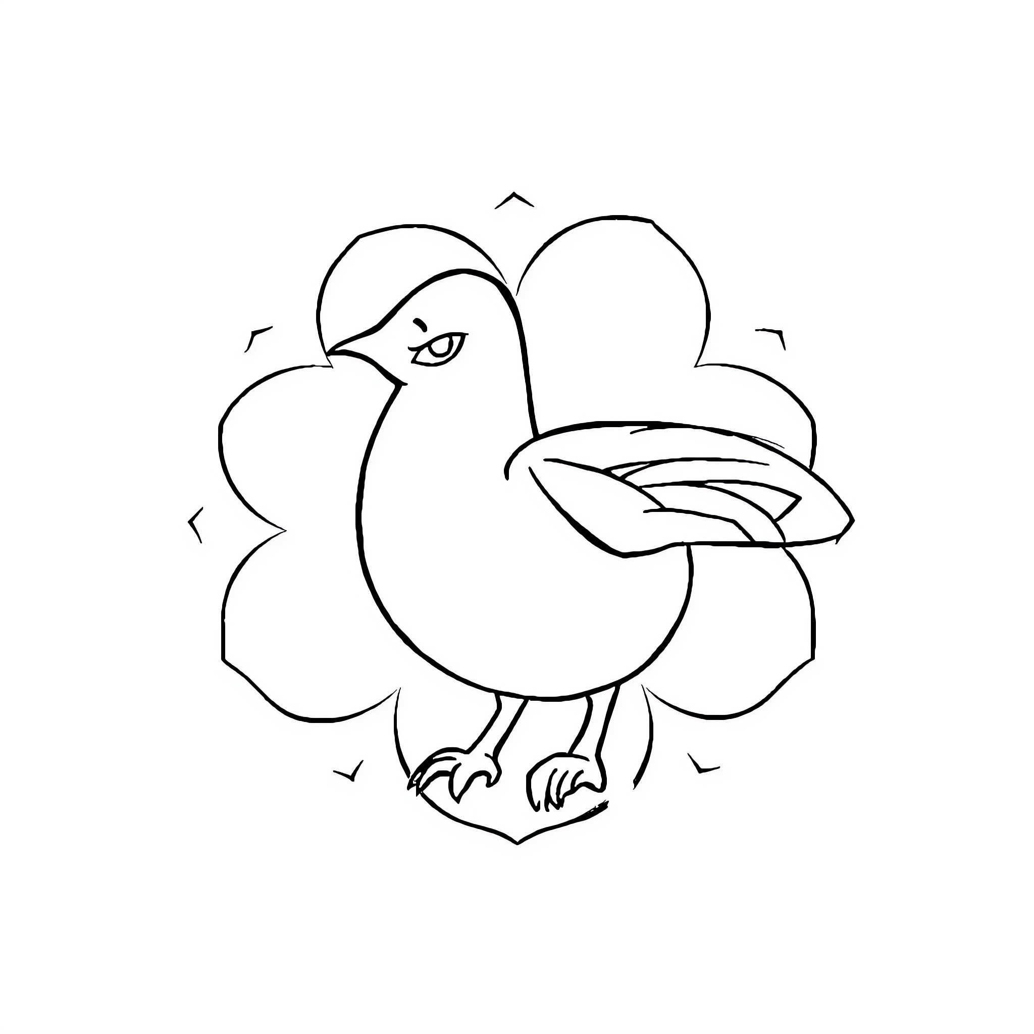 Child drawing a playful bird Coloring Page (free black-and-white line drawing printable PDF for all, from beginners to advanced learners, including children, teens, adults, and seniors)