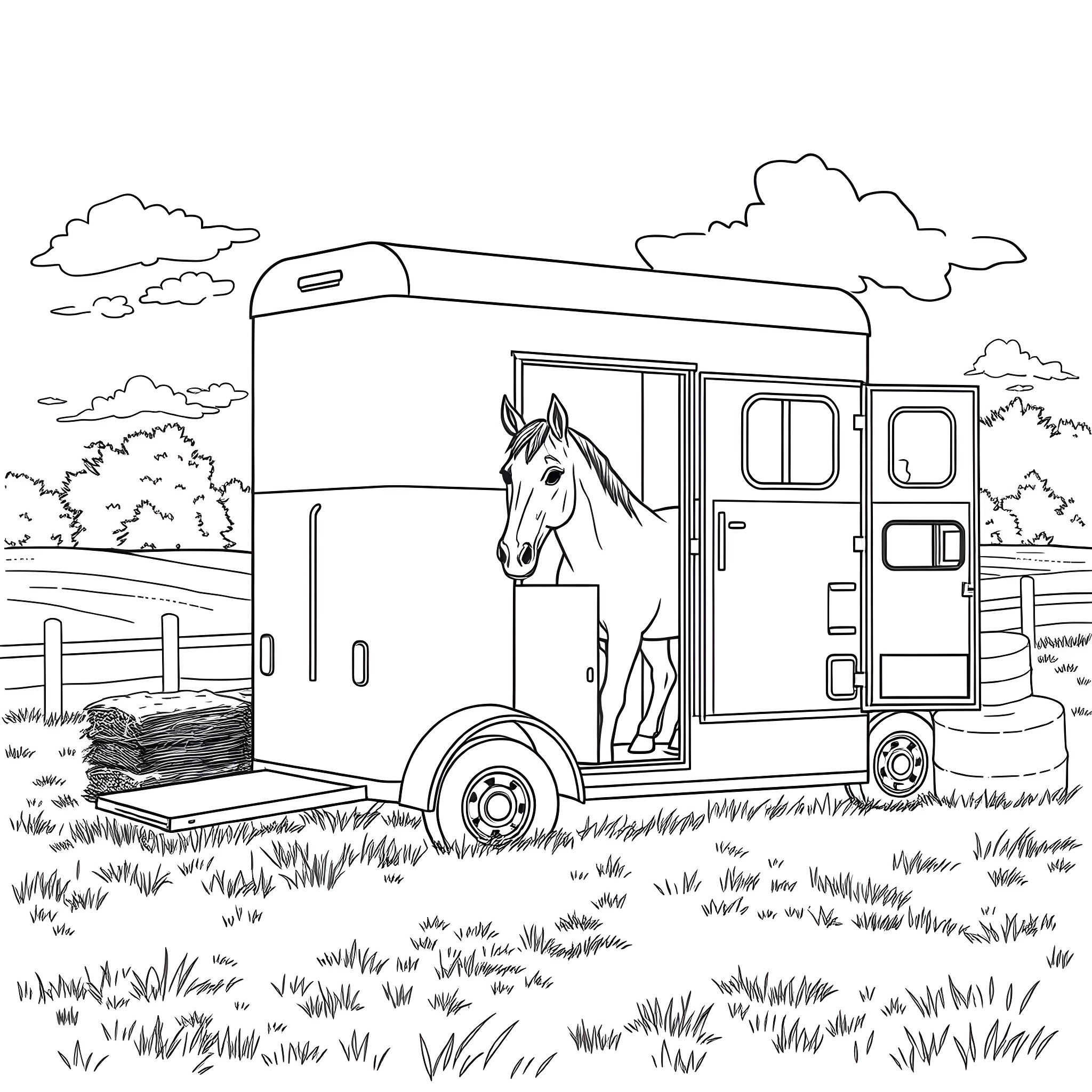 Best Horse Trailer Coloring Pages (Free Printable PDF)