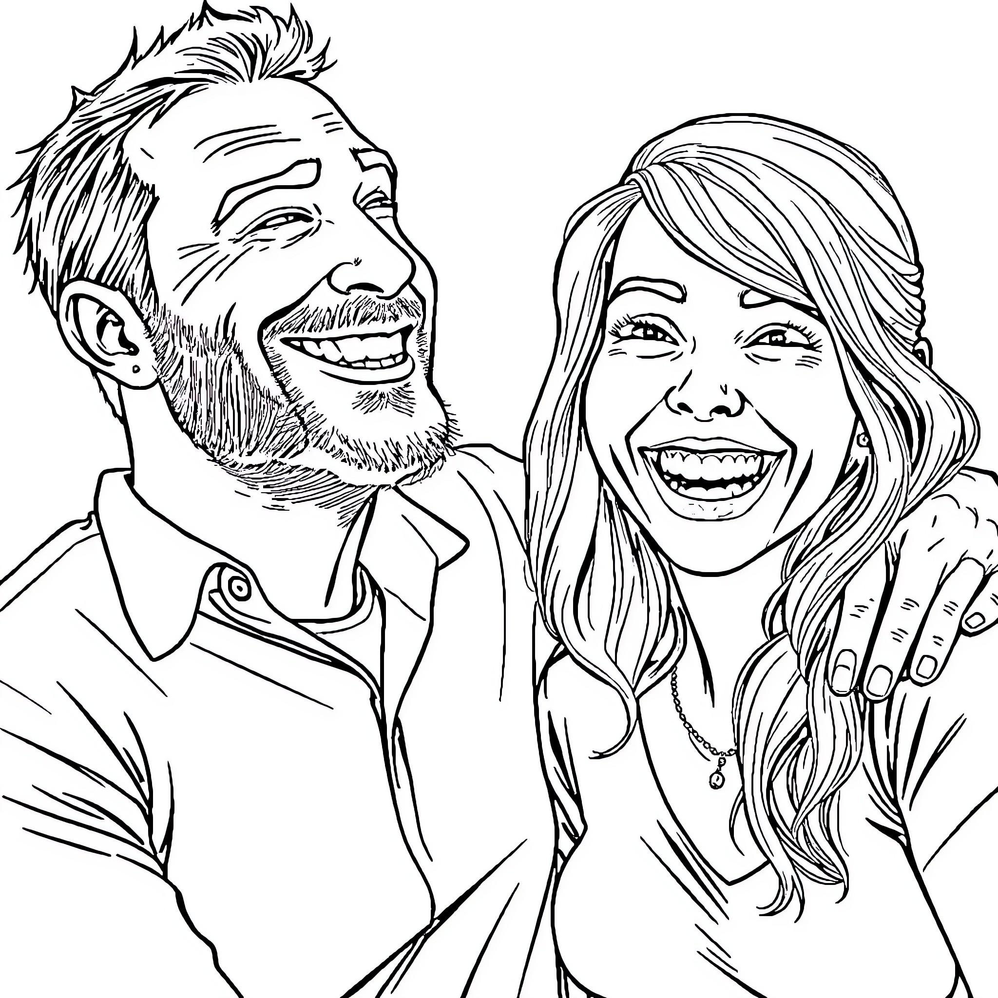 Carey's Joyful Embrace Coloring Page (free black-and-white line drawing printable PDF for all, from beginners to advanced learners, including children, teens, adults, and seniors)