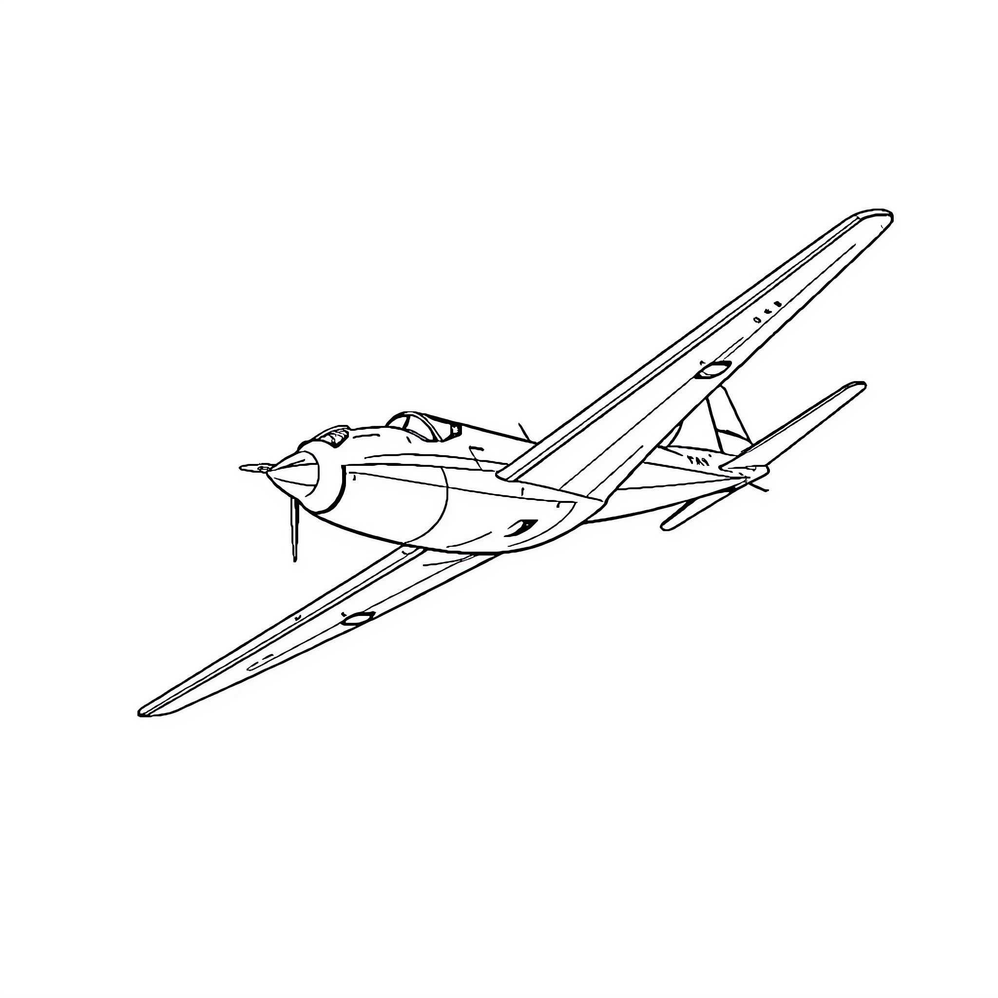 Jet aircraft in flight Coloring Page (free black-and-white line drawing printable PDF for all, from beginners to advanced learners, including children, teens, adults, and seniors)