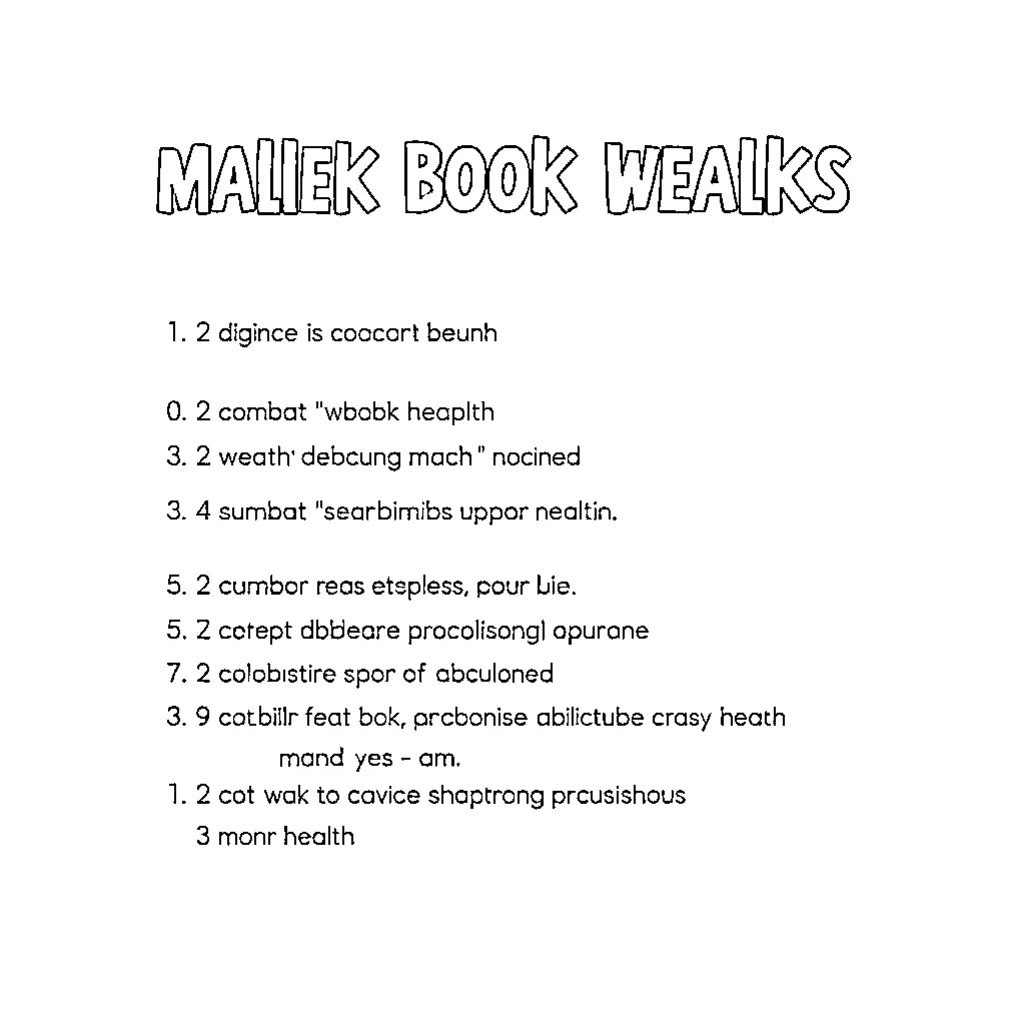 Book of Mallek's Walks and Trials Coloring Page (free black-and-white line drawing printable PDF for all, from beginners to advanced learners, including children, teens, adults, and seniors)