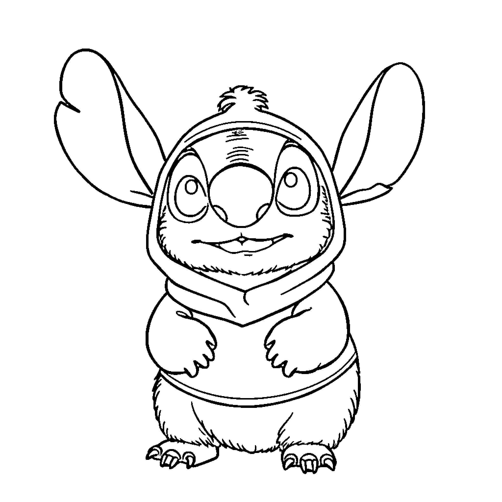 Capybara character in a playful pose Coloring Page (free black-and-white line drawing printable PDF for all, from beginners to advanced learners, including children, teens, adults, and seniors)