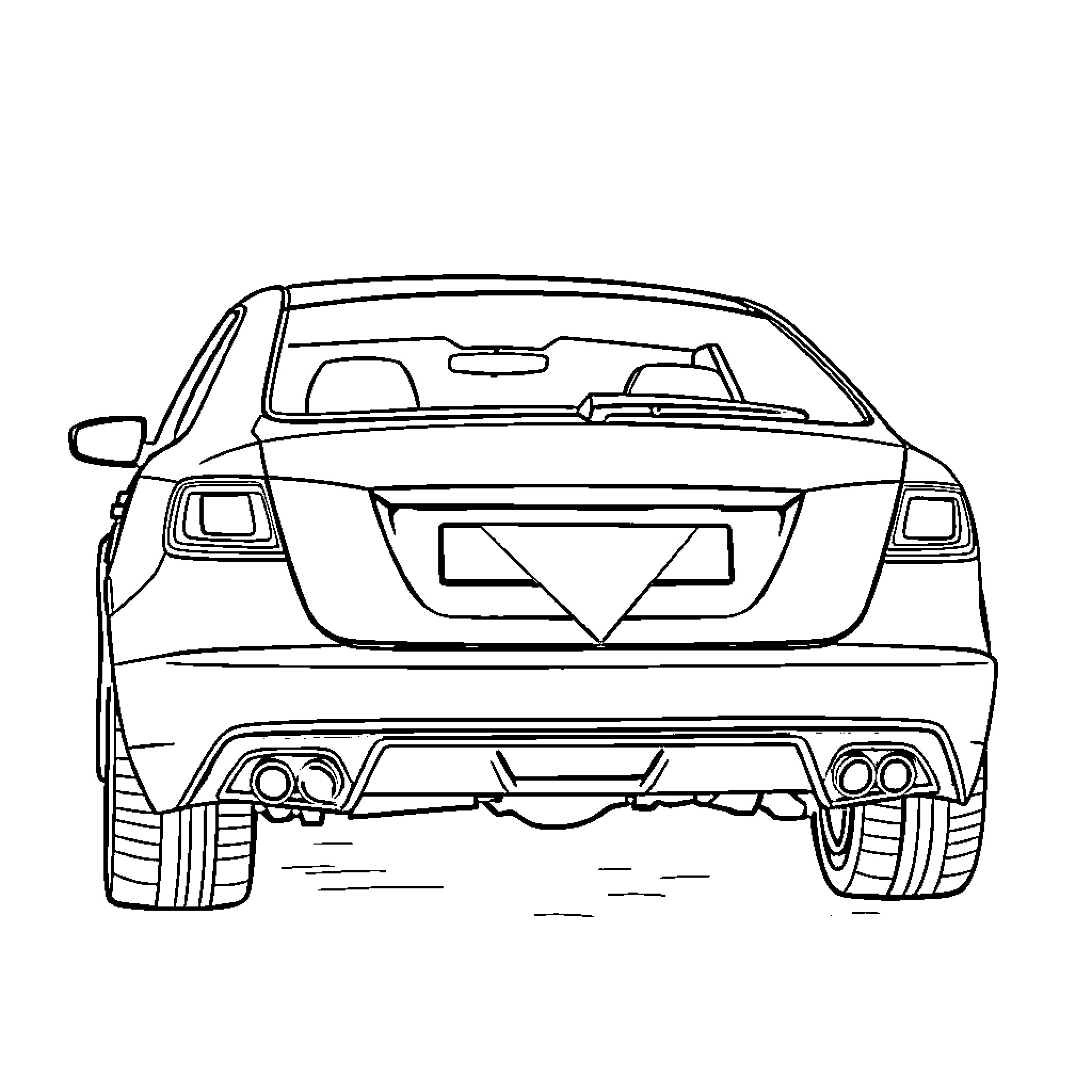 Car Racing on the Track Coloring Page (free black-and-white line drawing printable PDF for all, from beginners to advanced learners, including children, teens, adults, and seniors)
