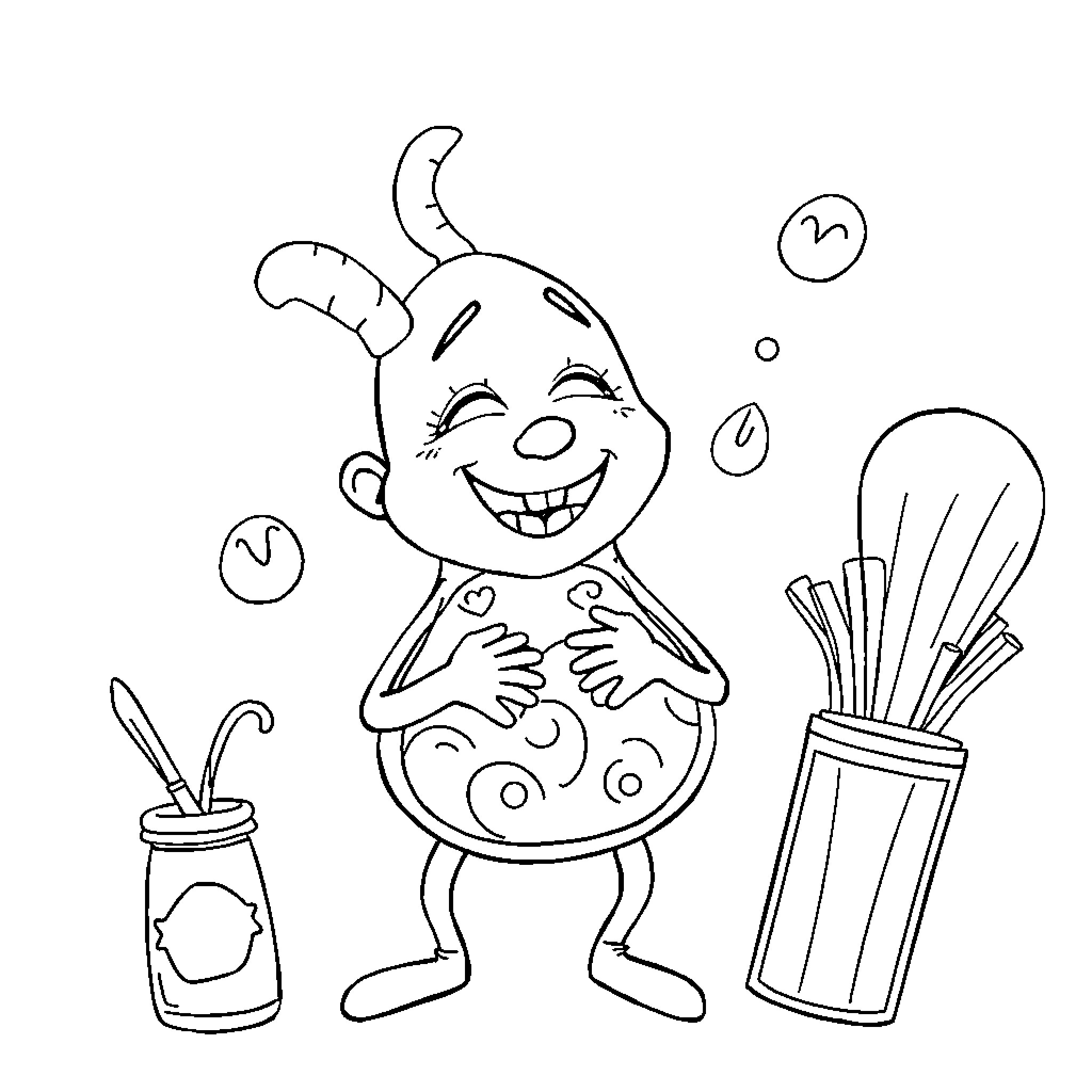 Gastro Whimsical Chef Preparing Meal Coloring Page (free black-and-white line drawing printable PDF for all, from beginners to advanced learners, including children, teens, adults, and seniors)