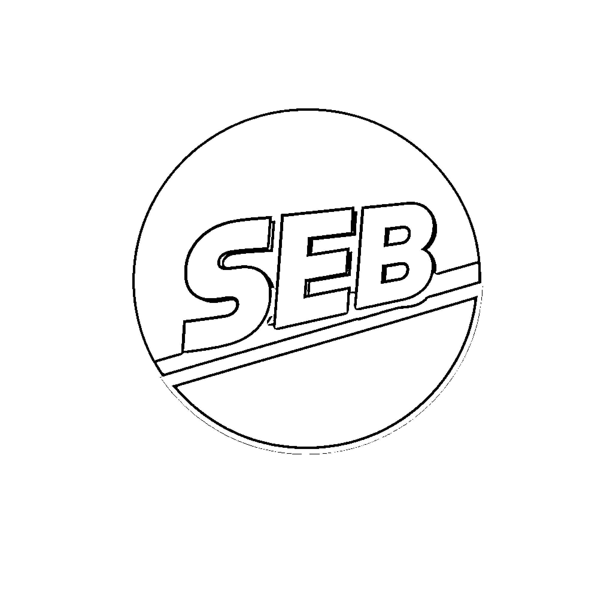 SEB Logo with Circular Design Coloring Page (free black-and-white line drawing printable PDF for all, from beginners to advanced learners, including children, teens, adults, and seniors)