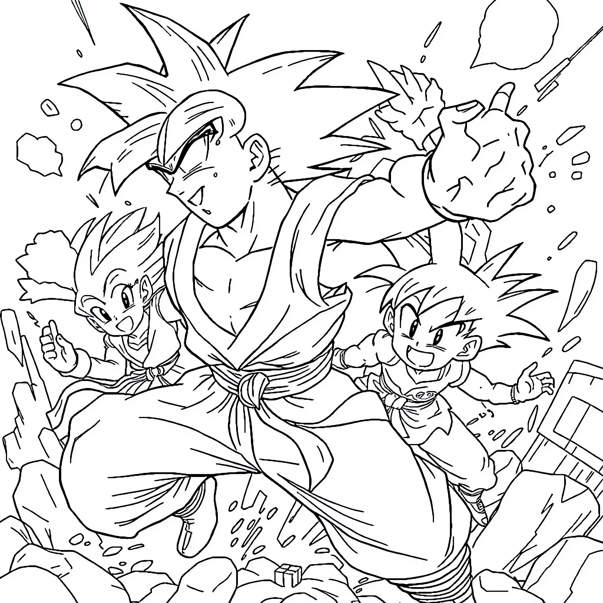 Dragon warriors engaged in intense combat Coloring Page (free black-and-white line drawing printable PDF for all, from beginners to advanced learners, including children, teens, adults, and seniors)