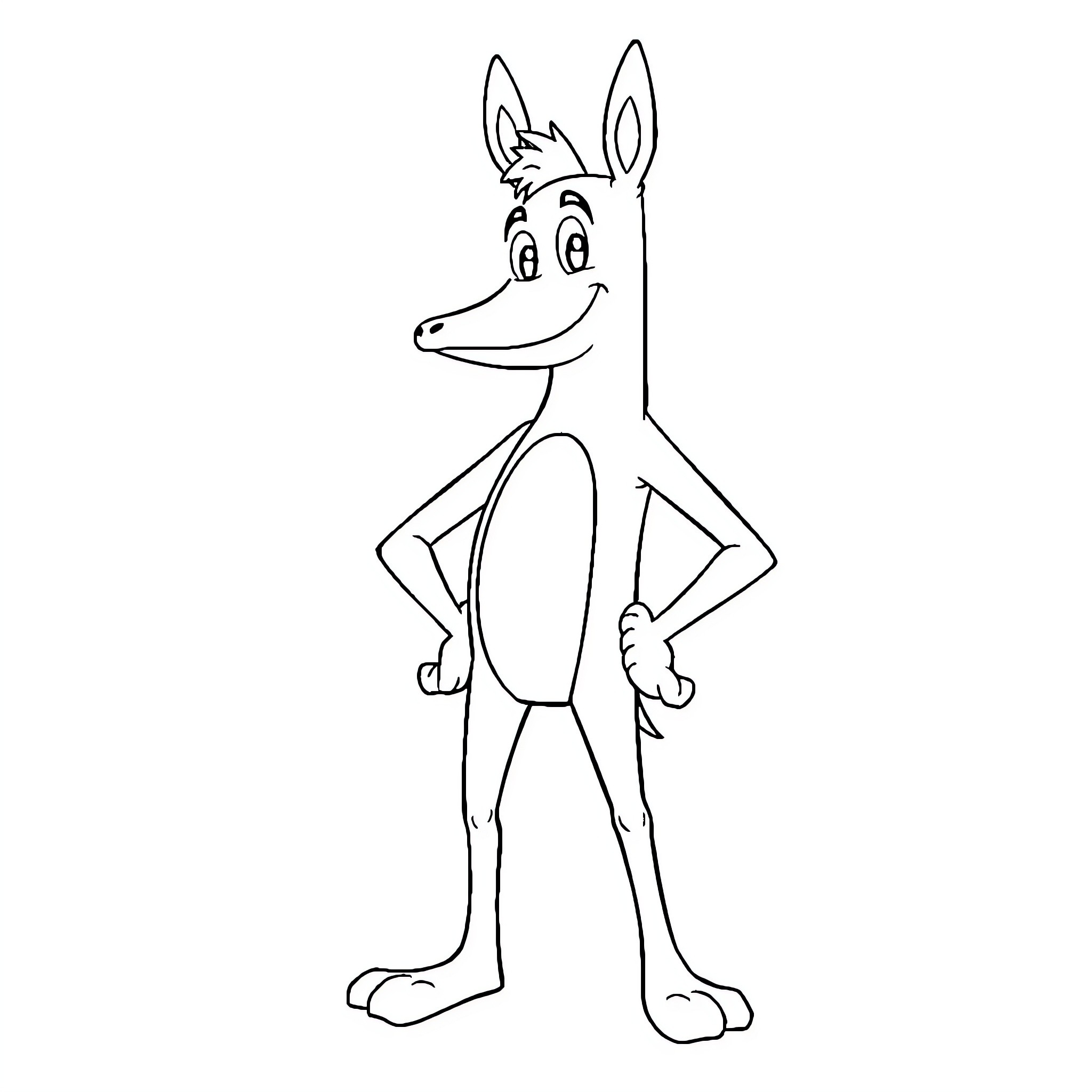 Brock the Friendly Cartoon Dog Coloring Page (free black-and-white line drawing printable PDF for all, from beginners to advanced learners, including children, teens, adults, and seniors)