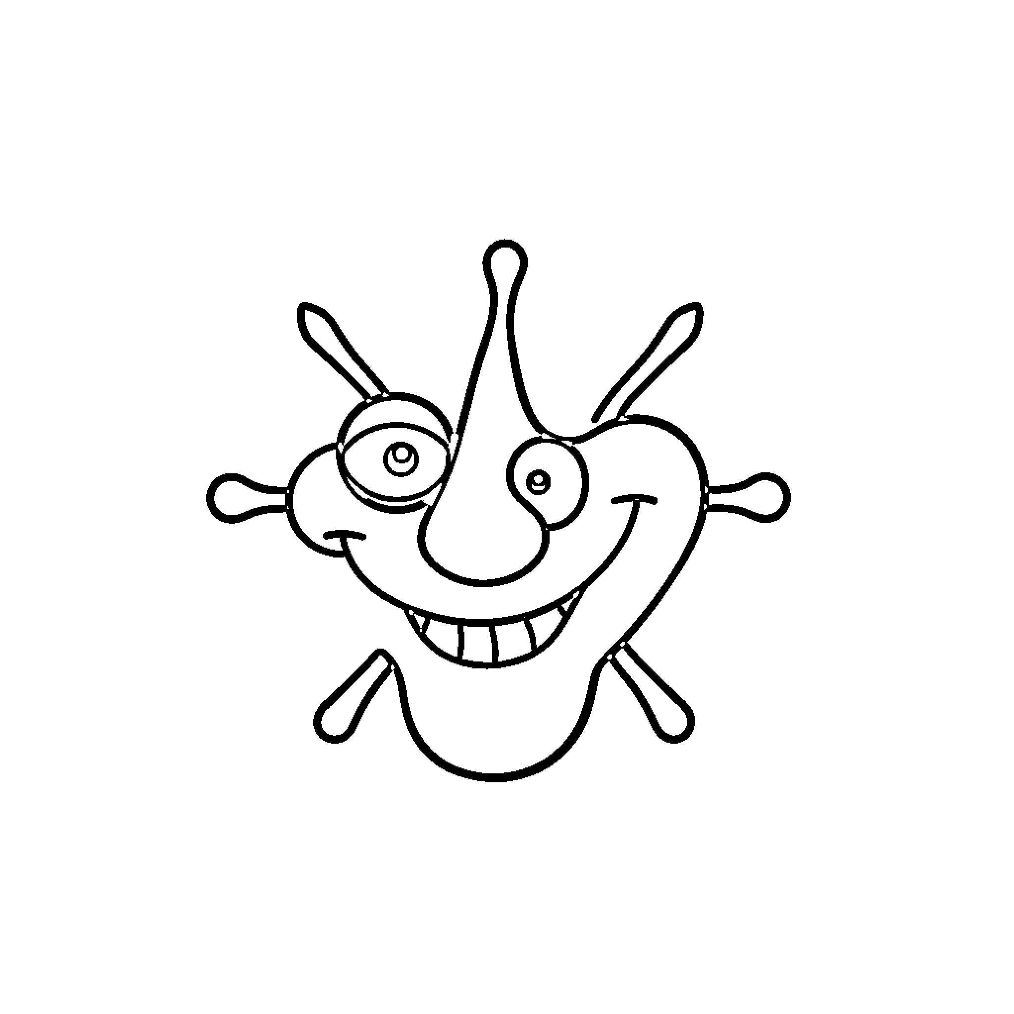 Symbol of Joyful and Quirky Character Coloring Page (free black-and-white line drawing printable PDF for all, from beginners to advanced learners, including children, teens, adults, and seniors)