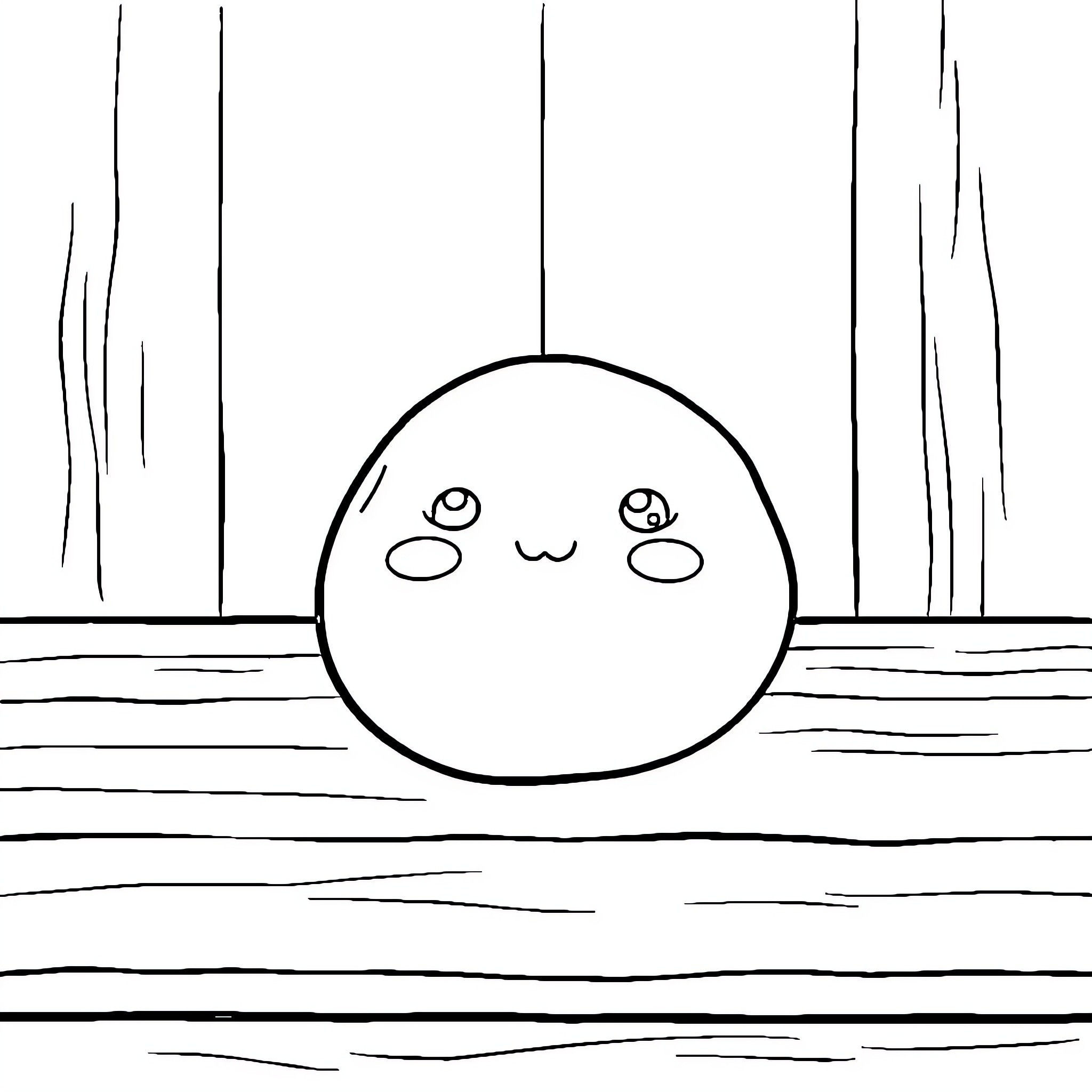 Cute Potato with adorable expression in the outdoors Coloring Page (free black-and-white line drawing printable PDF for all, from beginners to advanced learners, including children, teens, adults, and seniors)