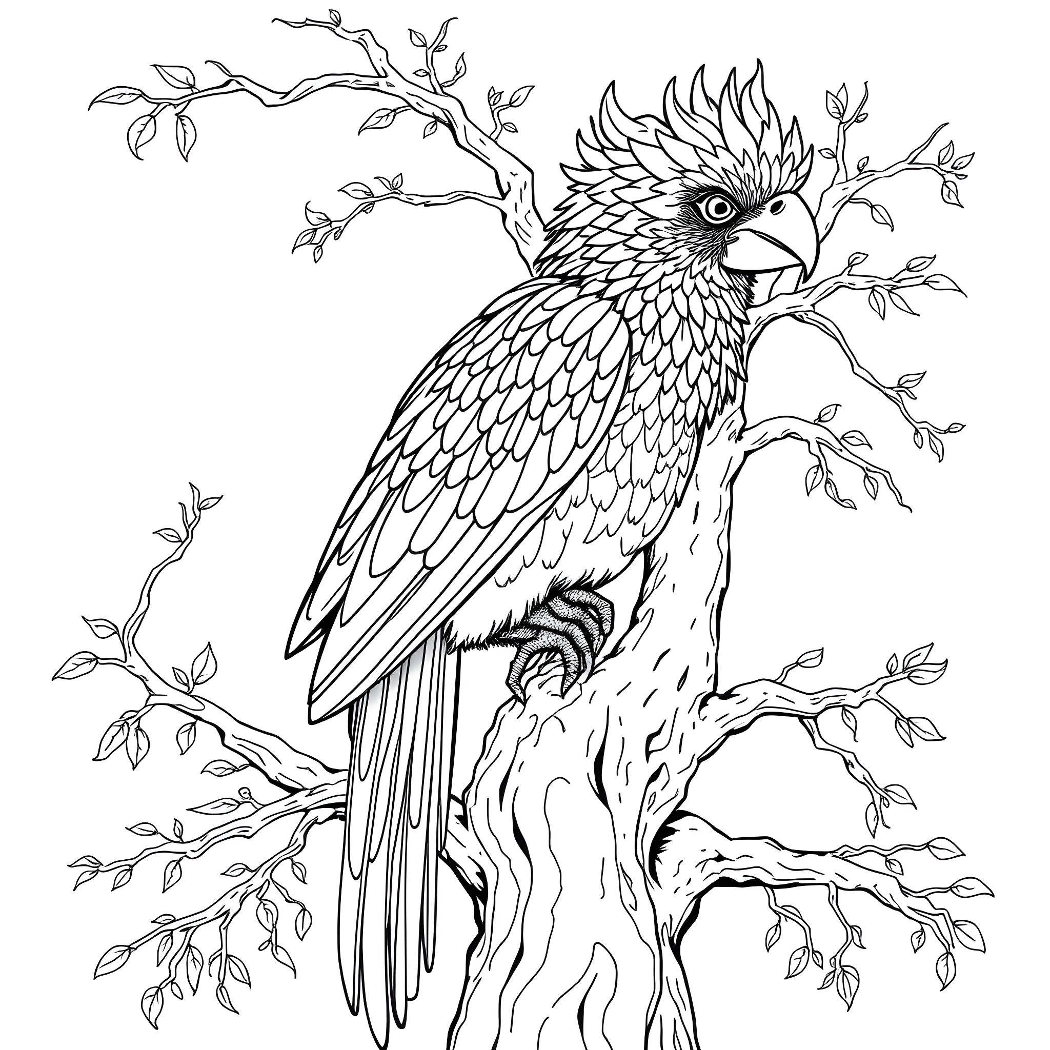 Passerina Cyanea - Majestic Feathered Companion Coloring Page (free black-and-white line drawing printable PDF for all, from beginners to advanced learners, including children, teens, adults, and seniors)