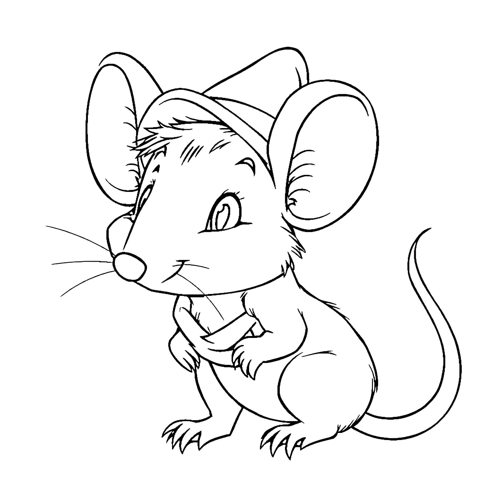 Fievel's Delightful Adventure Coloring Page (free black-and-white line drawing printable PDF for all, from beginners to advanced learners, including children, teens, adults, and seniors)