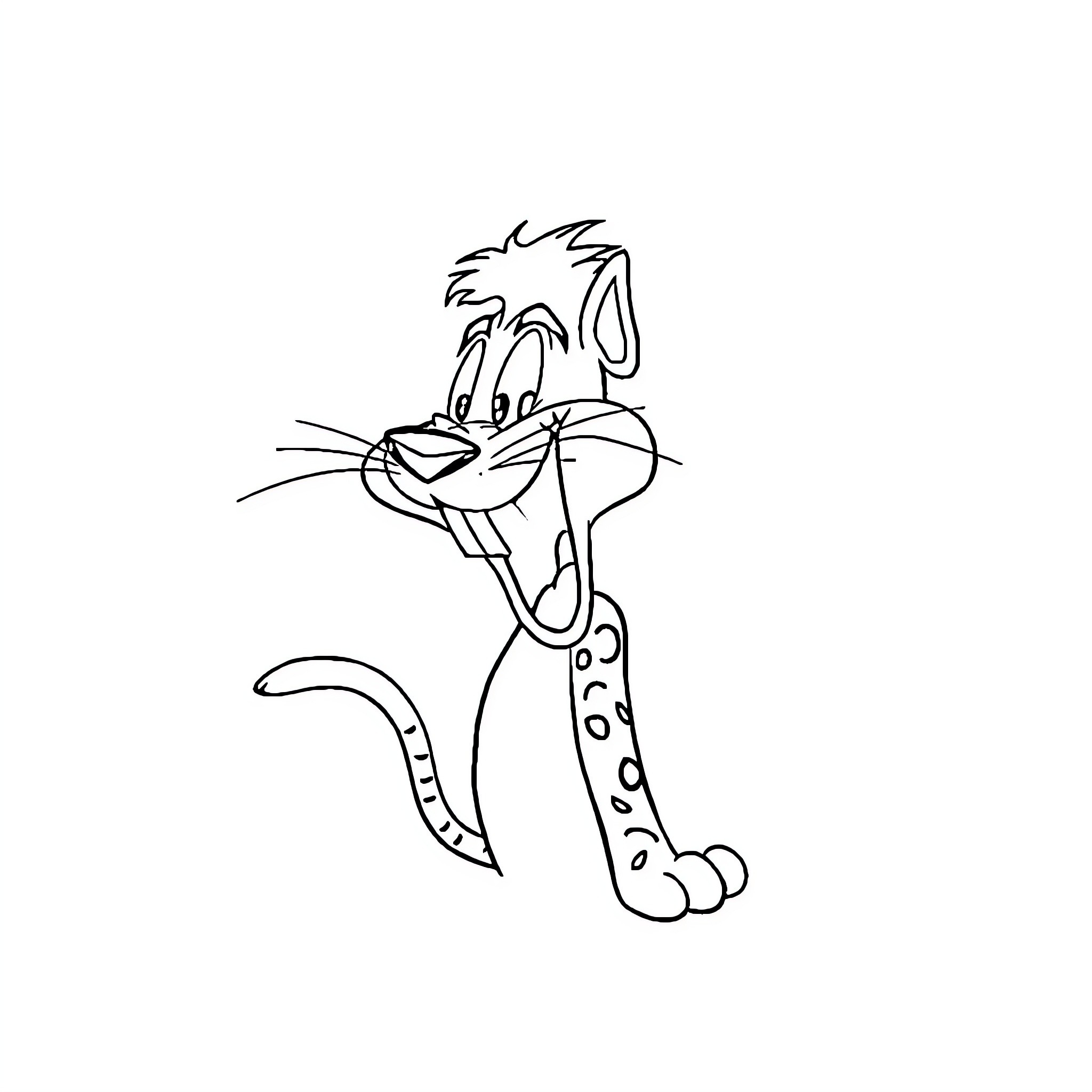 Taz the Tasmanian Devil in action Coloring Page (free black-and-white line drawing printable PDF for all, from beginners to advanced learners, including children, teens, adults, and seniors)