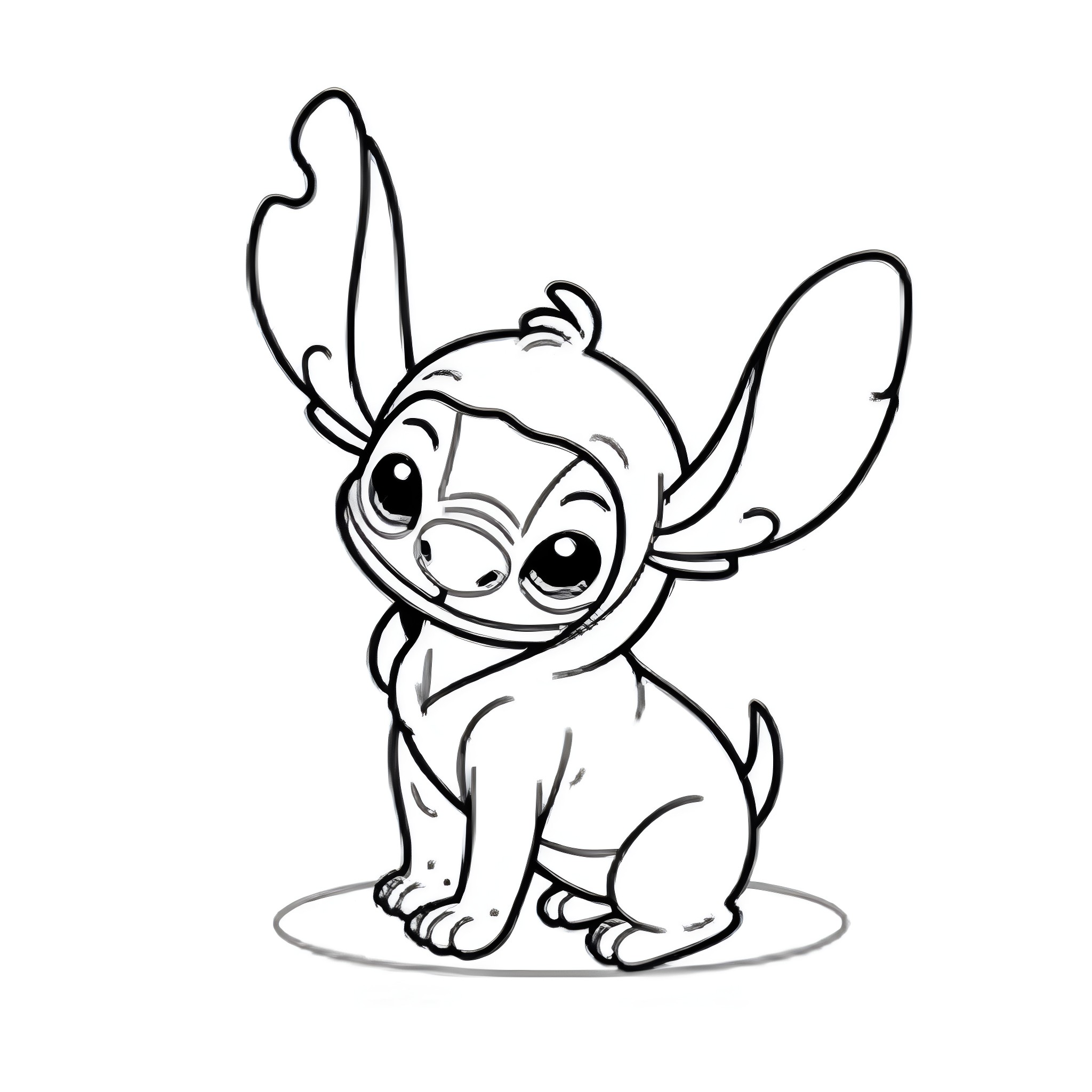 Dog sitting and looking playful Coloring Page (free black-and-white line drawing printable PDF for all, from beginners to advanced learners, including children, teens, adults, and seniors)