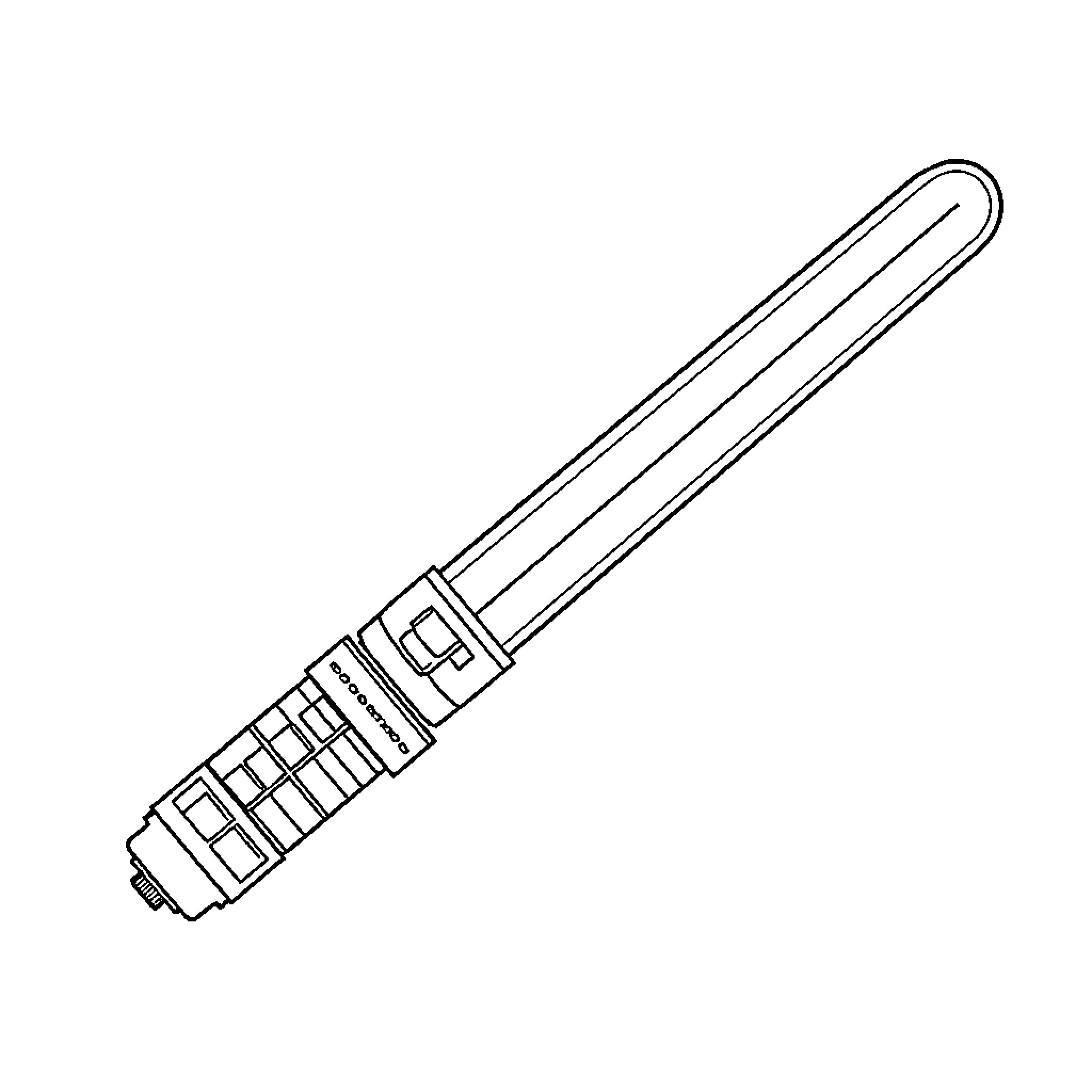 Lightsaber-inspired device in abstract outline Coloring Page (free black-and-white line drawing printable PDF for all, from beginners to advanced learners, including children, teens, adults, and seniors)