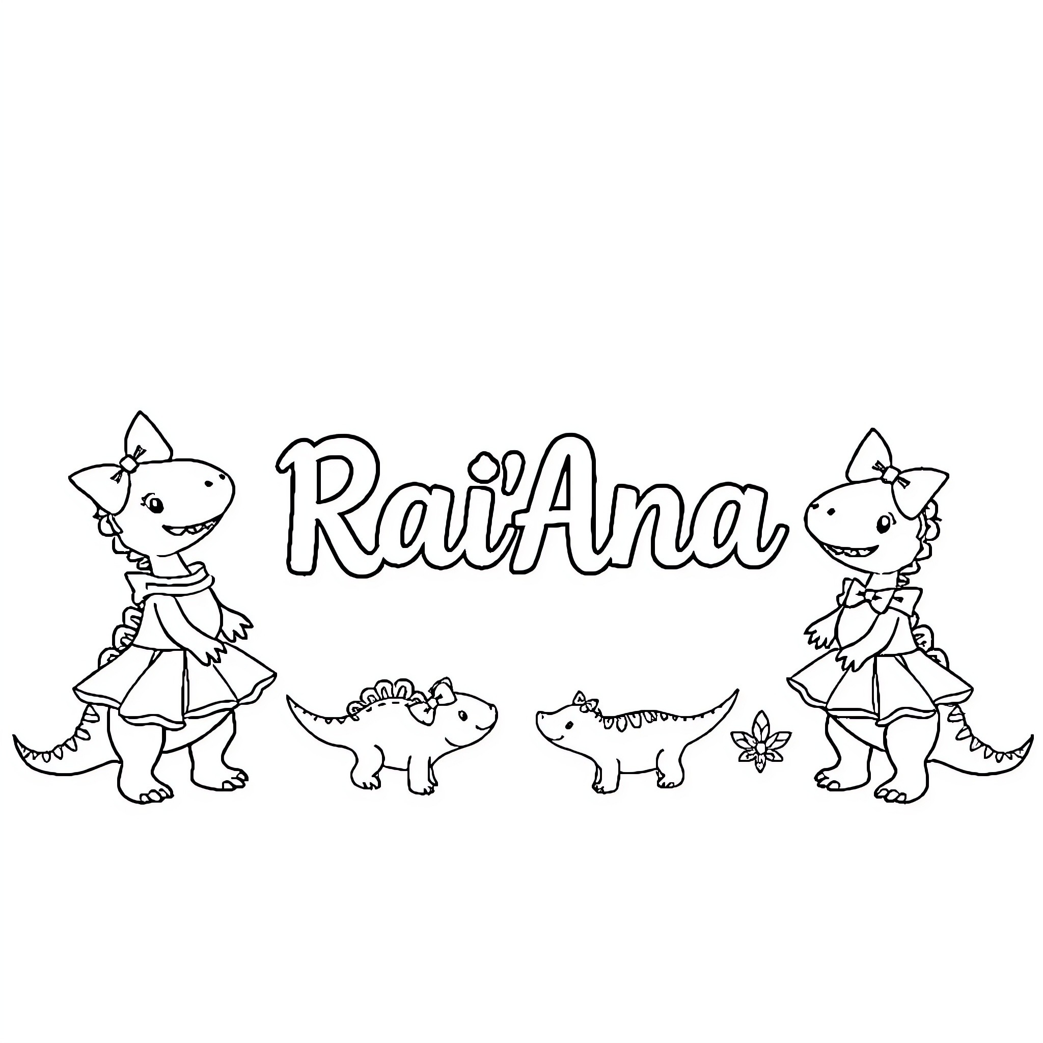 Dinosaur friends on an adventure Coloring Page (free black-and-white line drawing printable PDF for all, from beginners to advanced learners, including children, teens, adults, and seniors)