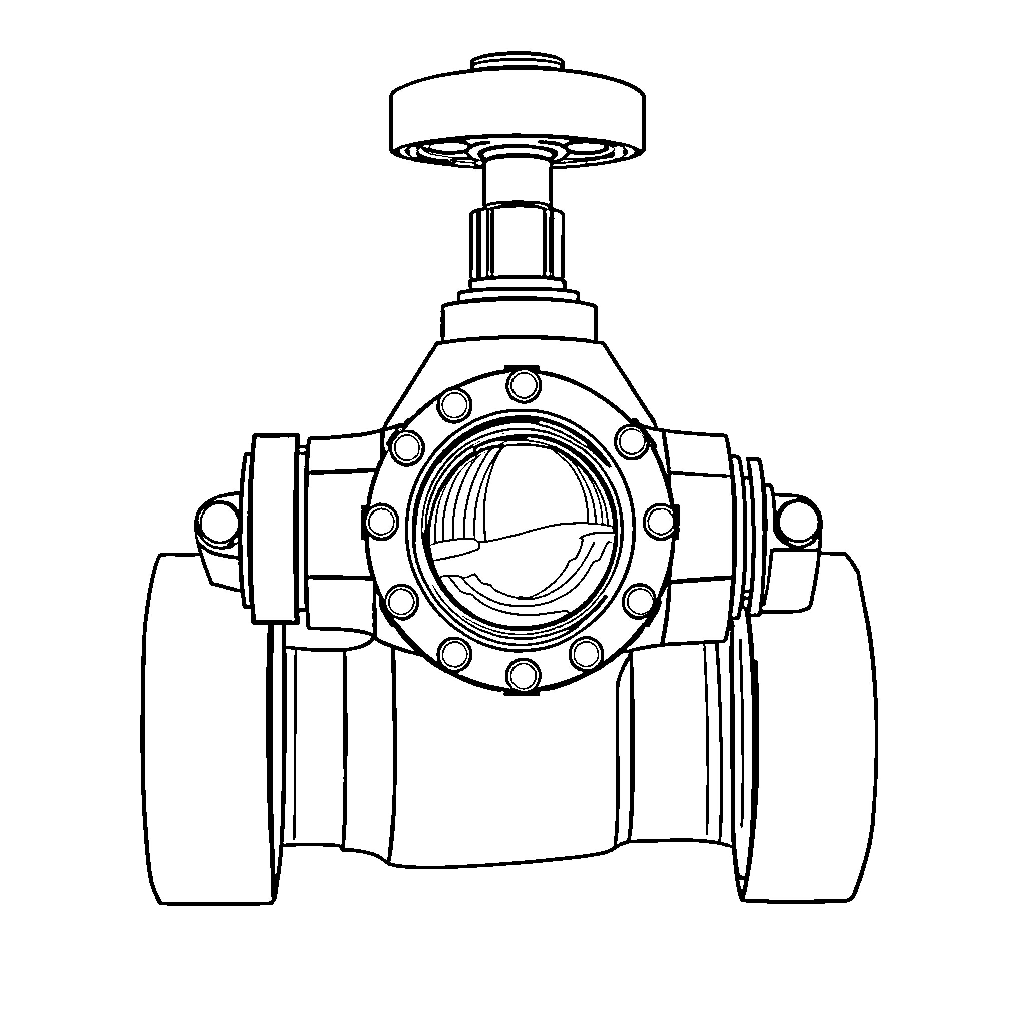 Fisher Control Valve with Mechanism Details Coloring Page (free black-and-white line drawing printable PDF for all, from beginners to advanced learners, including children, teens, adults, and seniors)
