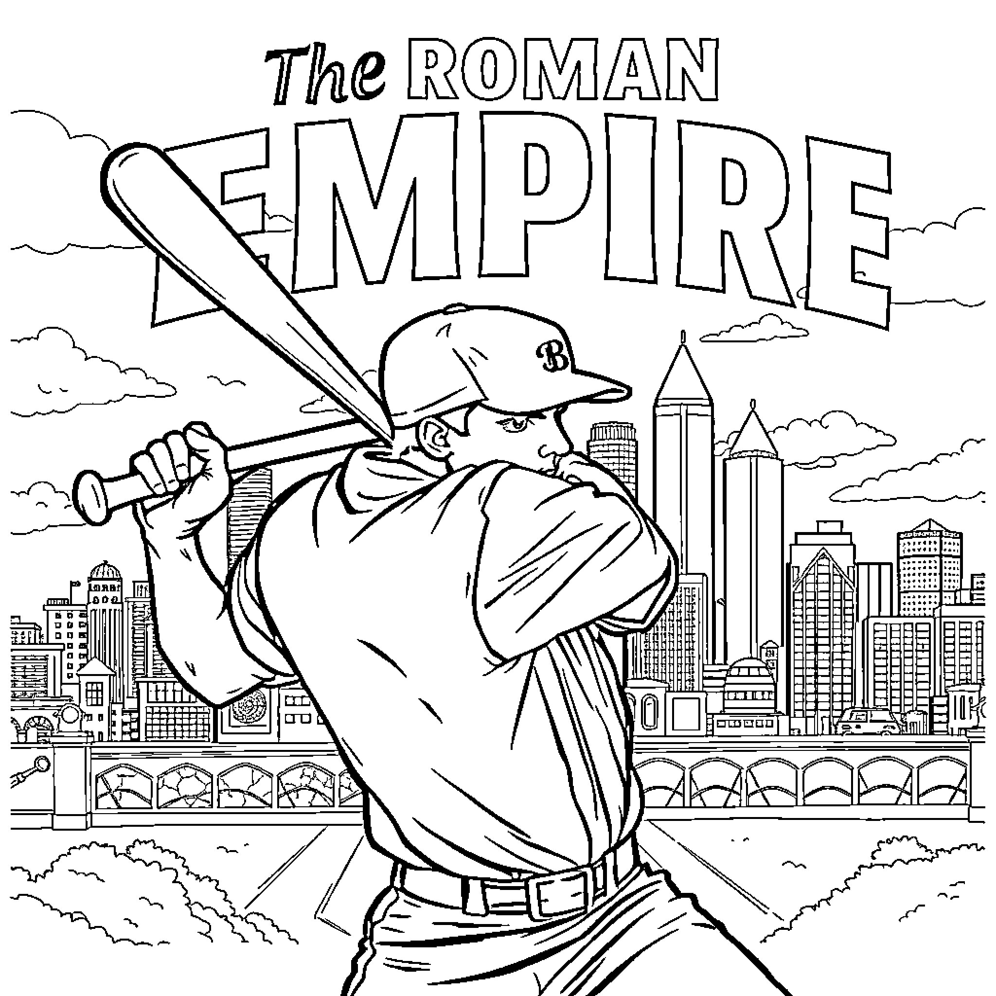 Roman Anthony's Adventure in The Roman Empire Coloring Page (free black-and-white line drawing printable PDF for all, from beginners to advanced learners, including children, teens, adults, and seniors)