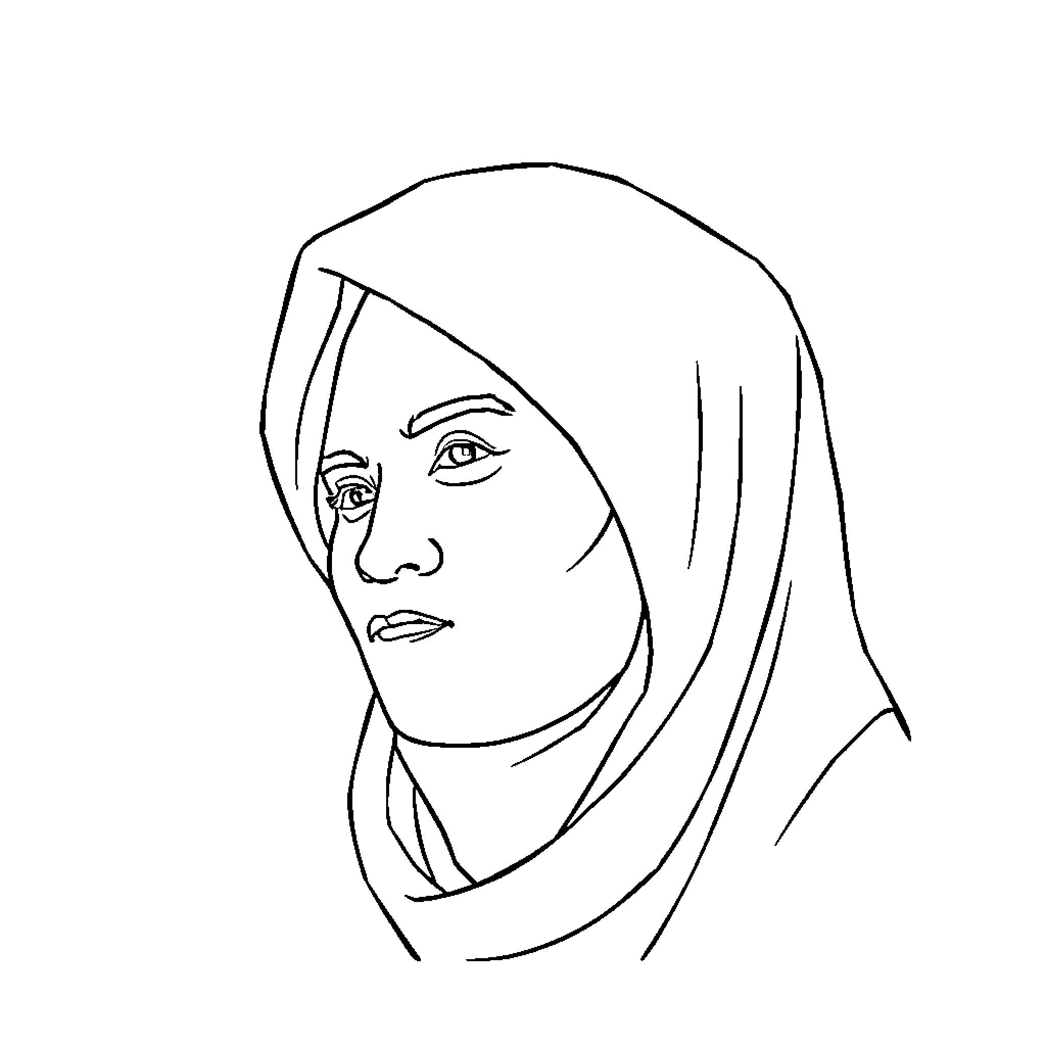 Spirit of Compassion and Contemplation Coloring Page (free black-and-white line drawing printable PDF for all, from beginners to advanced learners, including children, teens, adults, and seniors)