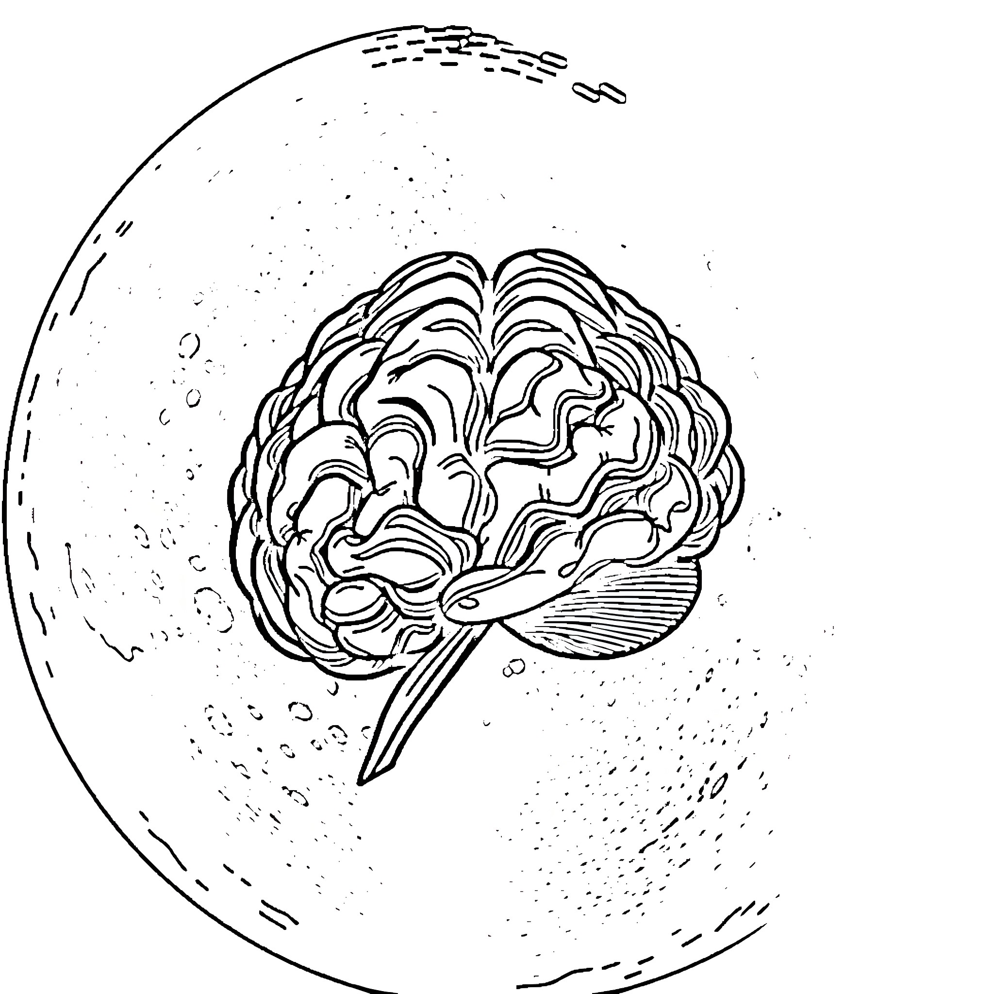 Brainrot: Distorted Cerebral Complexities Coloring Page (free black-and-white line drawing printable PDF for all, from beginners to advanced learners, including children, teens, adults, and seniors)