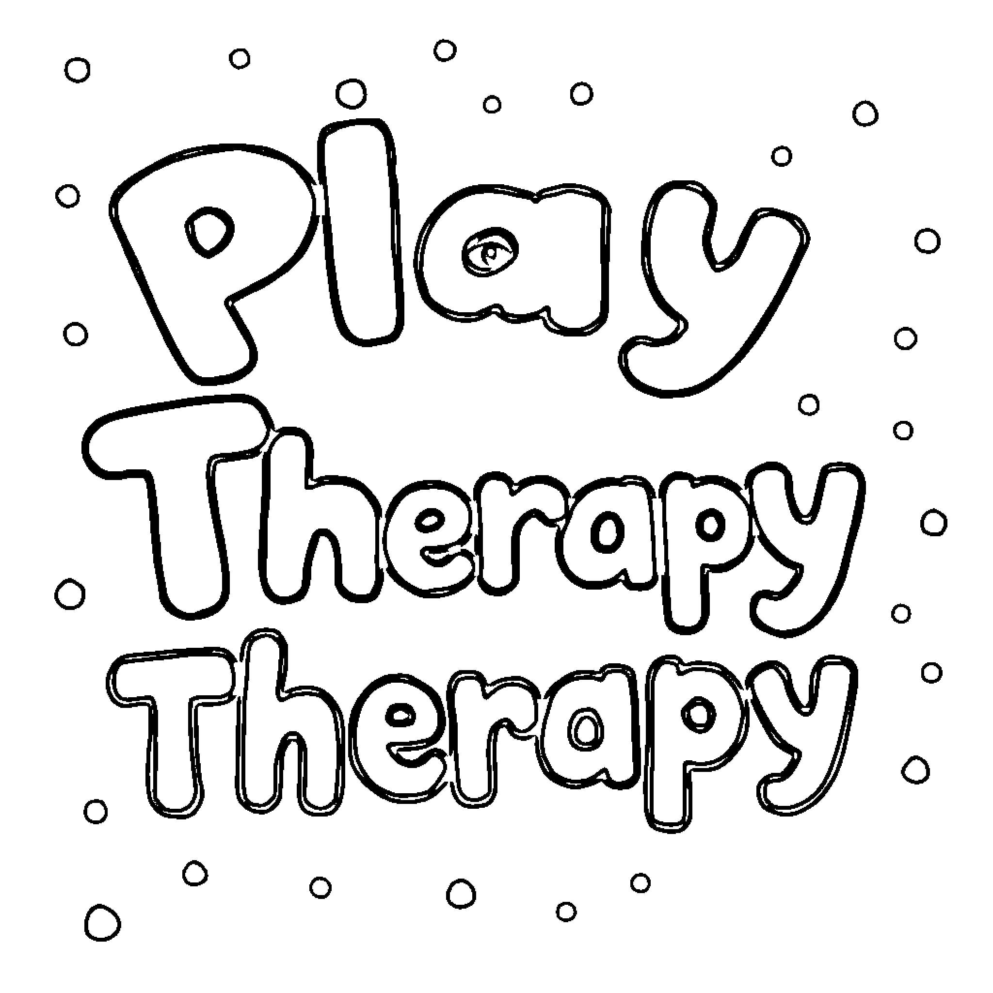 Play Therapy: Whimsical Therapeutic Expression Coloring Page (free black-and-white line drawing printable PDF for all, from beginners to advanced learners, including children, teens, adults, and seniors)