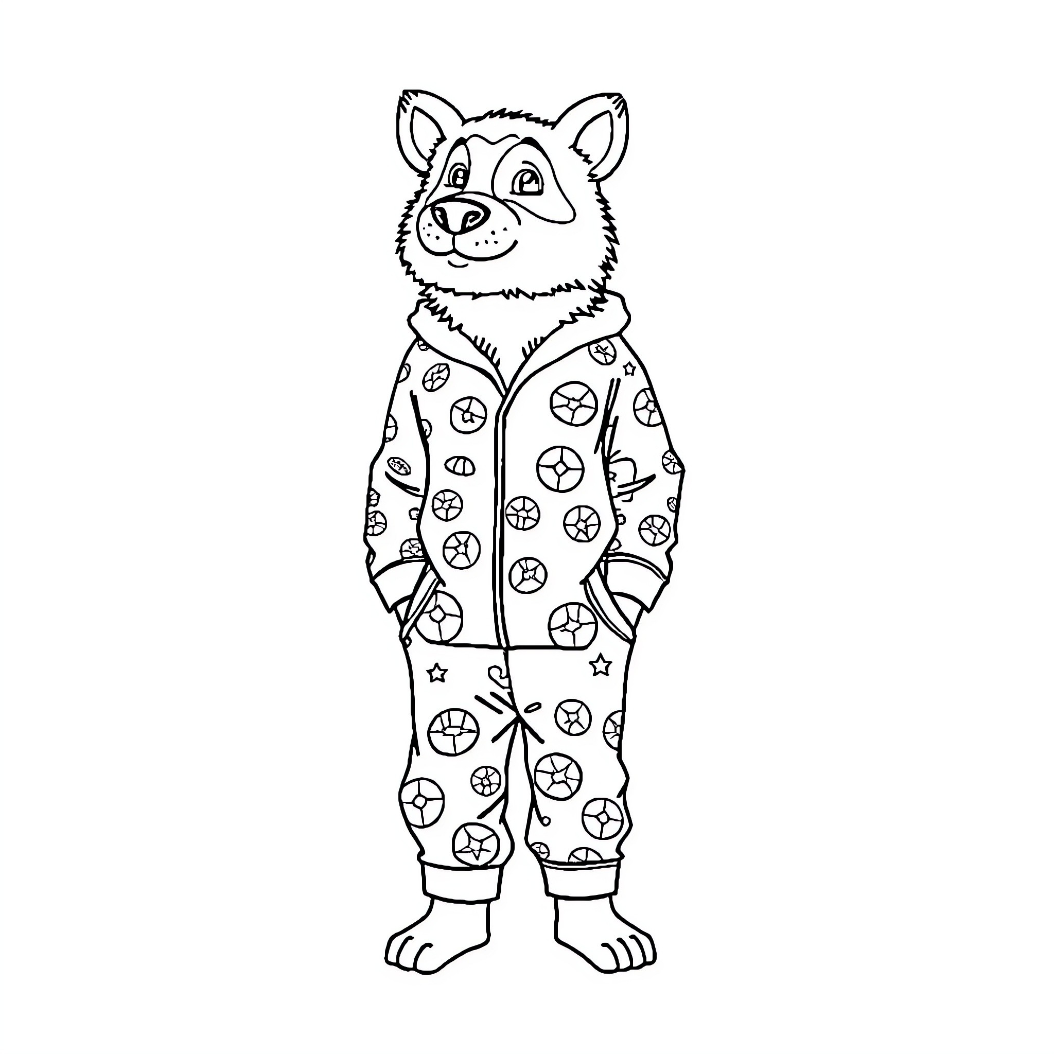 Hunter in patterned outfit Coloring Page (free black-and-white line drawing printable PDF for all, from beginners to advanced learners, including children, teens, adults, and seniors)