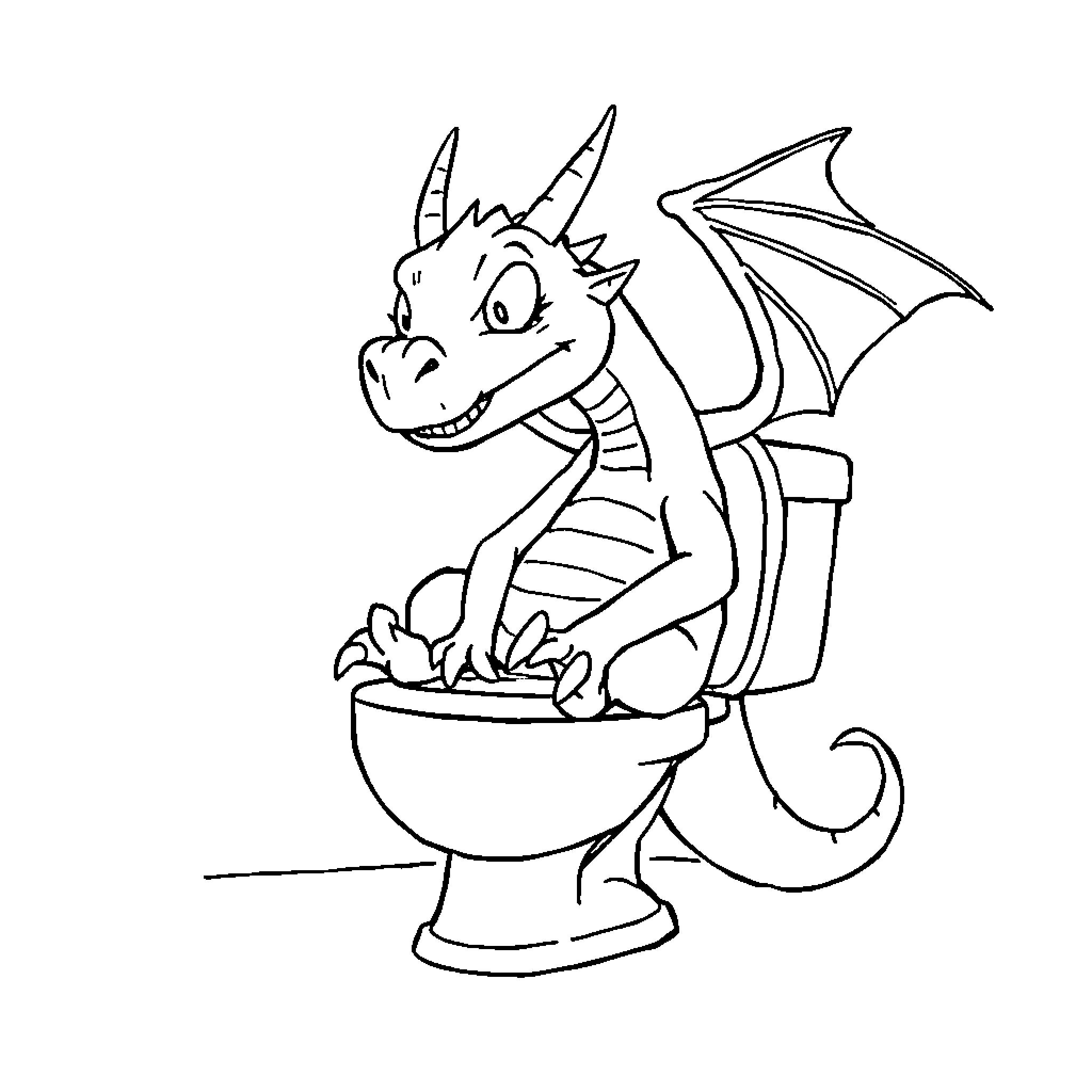 Dragon relaxing in a cozy bowl Coloring Page (free black-and-white line drawing printable PDF for all, from beginners to advanced learners, including children, teens, adults, and seniors)