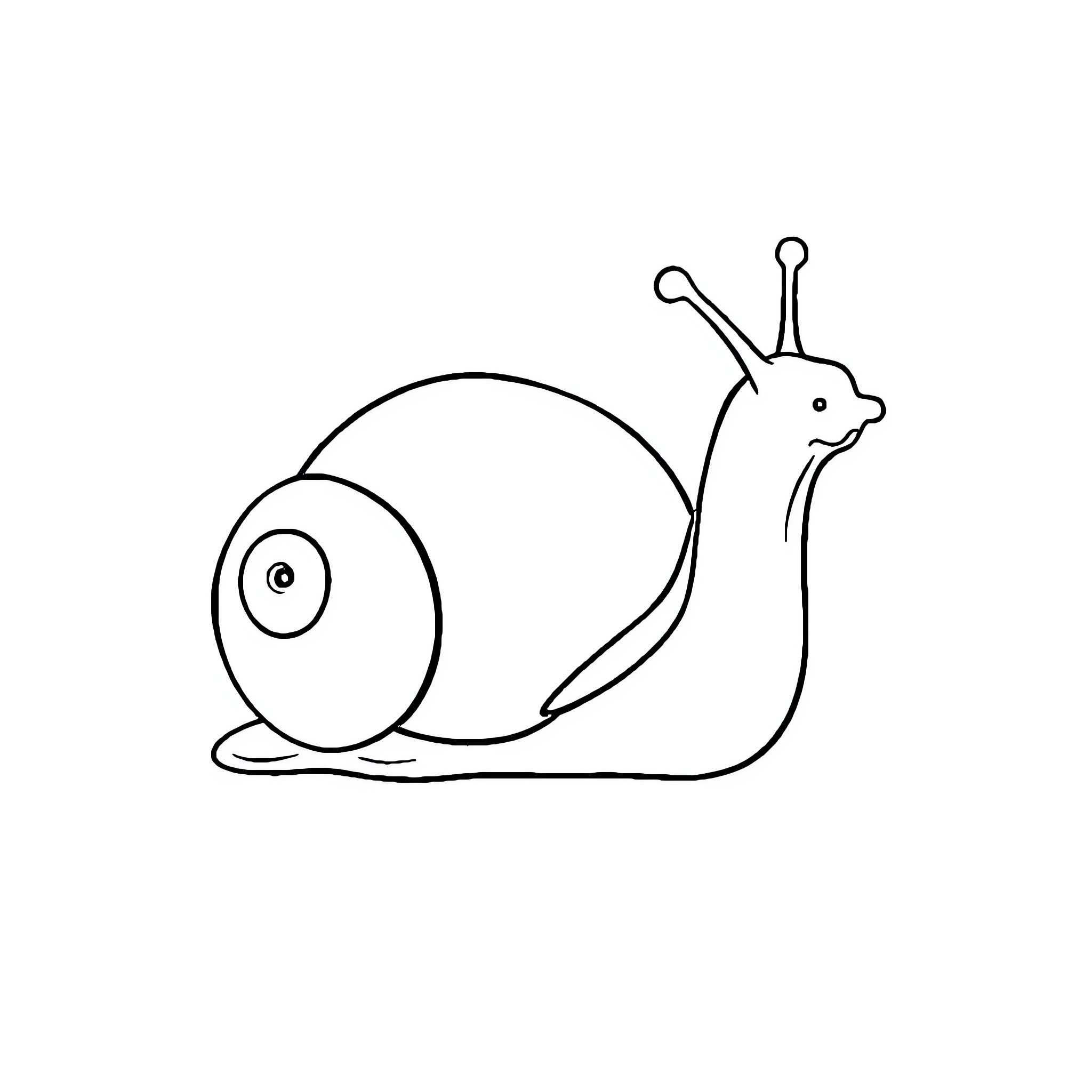 Snail crawling along with curious expression Coloring Page (free black-and-white line drawing printable PDF for all, from beginners to advanced learners, including children, teens, adults, and seniors)