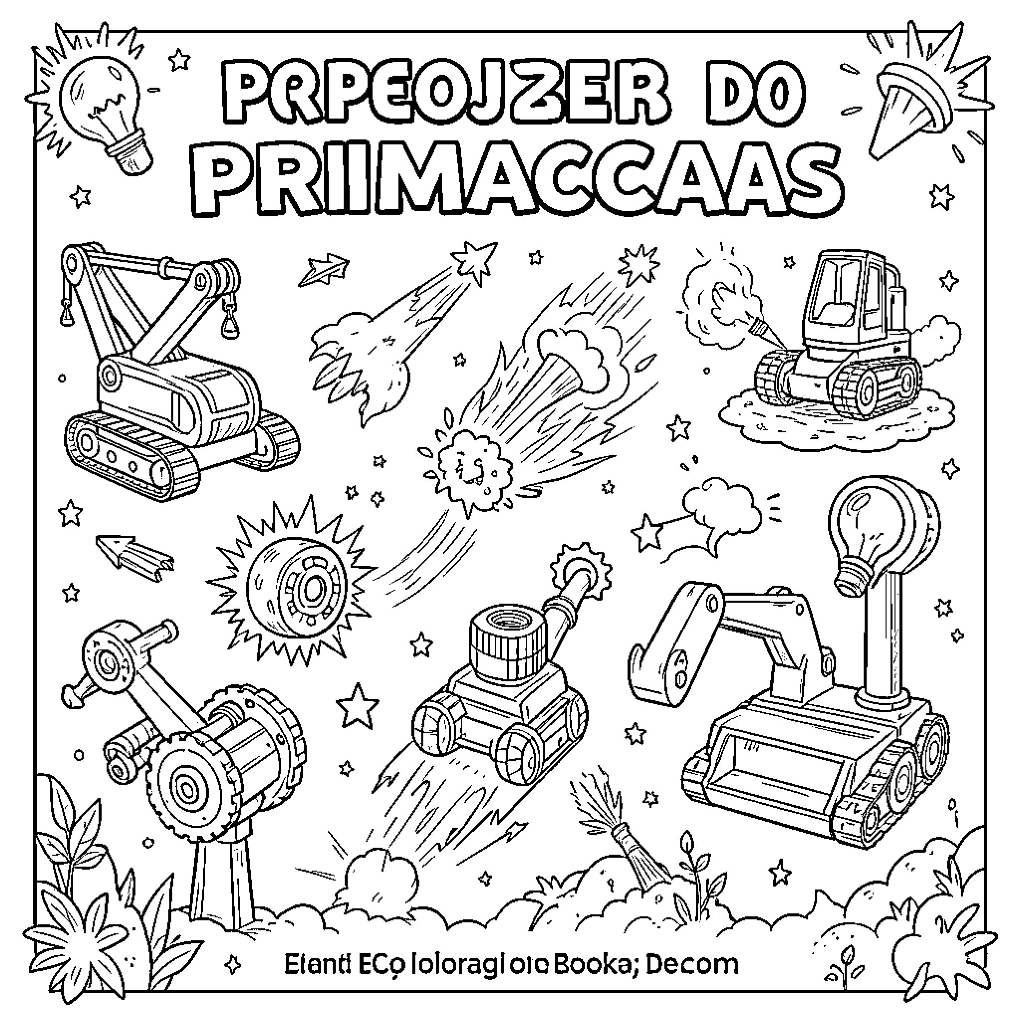 Force of Construction Machines and Equipment Coloring Page (free black-and-white line drawing printable PDF for all, from beginners to advanced learners, including children, teens, adults, and seniors)
